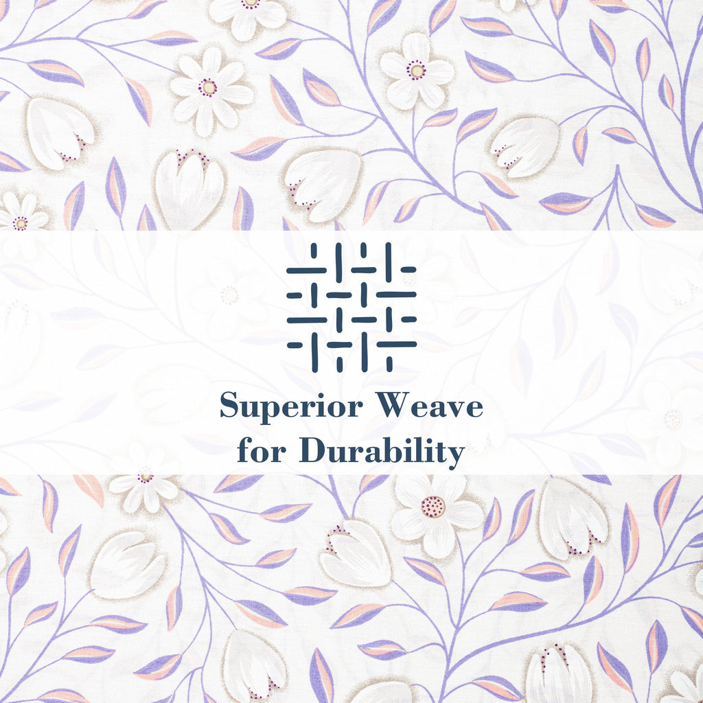 Ultra-Soft 100% Cotton Full Size Sheets,4 Piece Pure Percale Bed Sheets Set Deep Pocket Fits Mattress Upto 15",floral vine pattern - Breathable Egyptian Cotton Flat & Fitted Sheets Detail