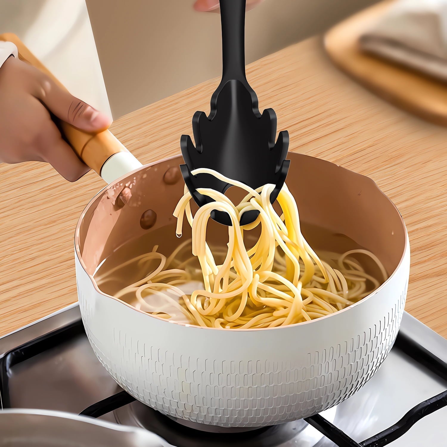Ergonomic Manual Silicone Cooking Utensils Set - 446°F Heat Resistant Kitchen Utensils,Turner Tongs,Spatula,Spoon,Brush,Whisk,Ki... - Kitchen Gadget Tool for Quick Food Prep Detail