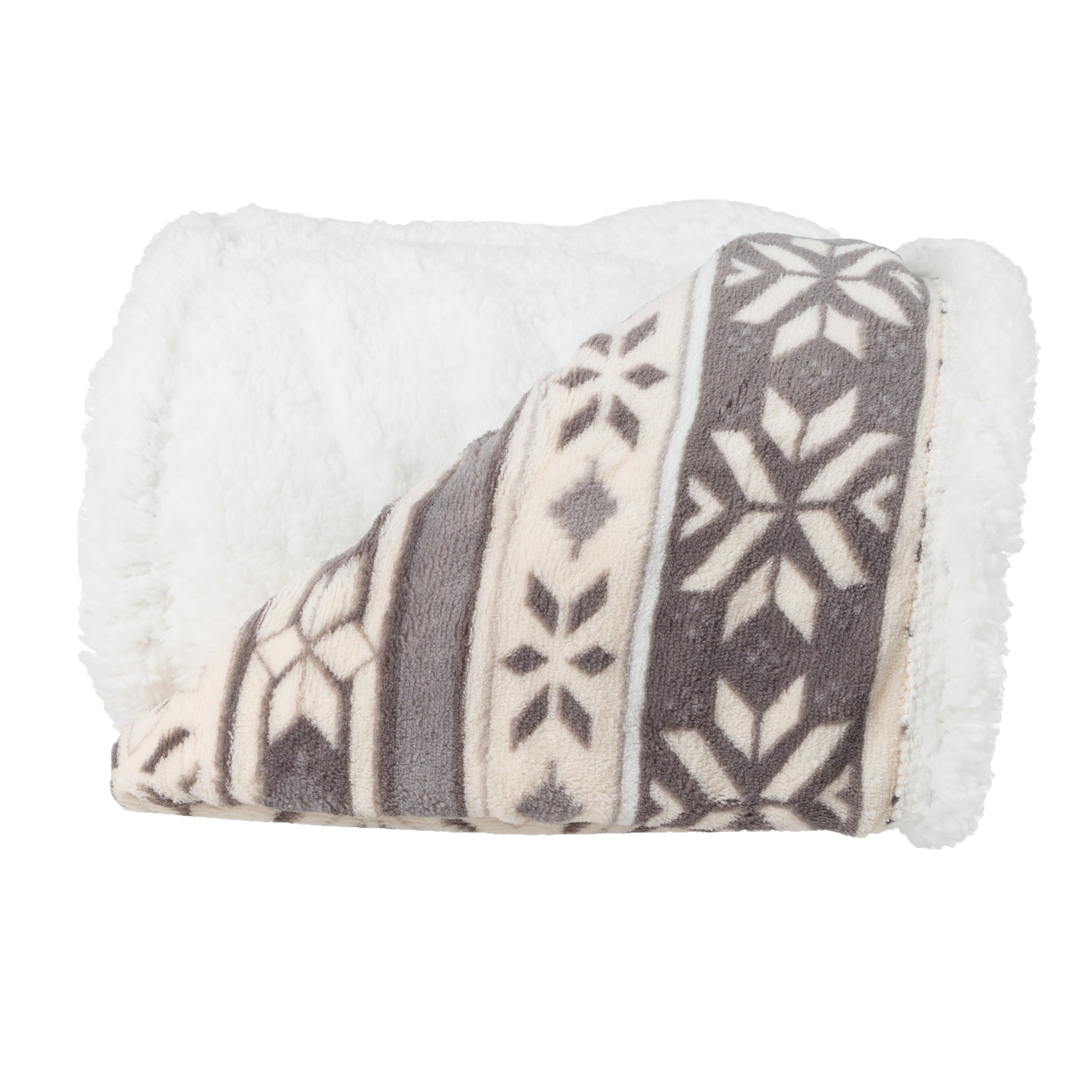 Super Soft Flannel 50x60-Inch Machine Washable Fleece Blanket with Snowflakes - Cozy Fleece Throw Blanket for Couch & Bed Detail