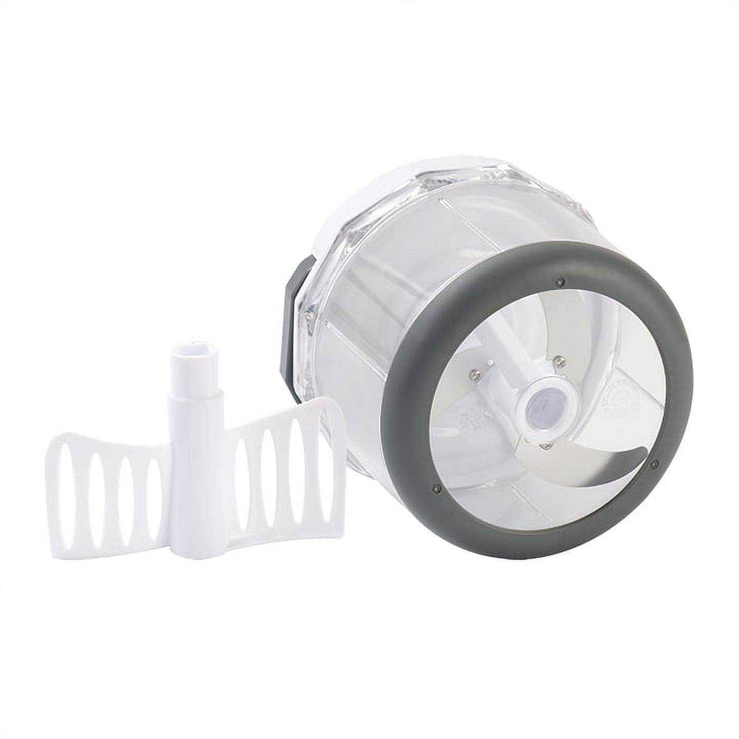 Innovative 1qt Quick Pull Chopper, BPA free , SS Blades, Food Contact Safe Material , White & Grey, Weight 320g - Innovative Kitchen Helper for Modern Cooking Detail