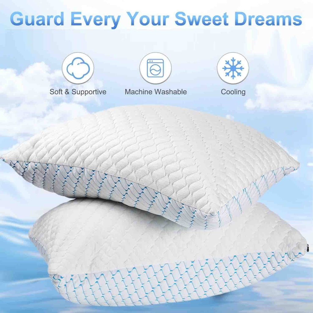 Hotel Collection Pillows for Sleeping (2-Pack), Luxury Hotel Pillows Queen Size Set of 2,Bed Pillows for Side and Back Sleeper (Queen) - Decorative Throw Pillow Cushion for Sofa & Bed Detail