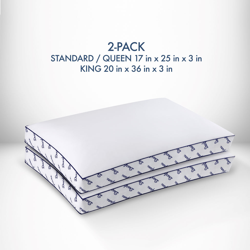 Ergonomic Memory Foam Cozy Gusseted Bed Pillow Standard, White - Ergonomic Memory Foam Pillow for Neck Pain Support Detail