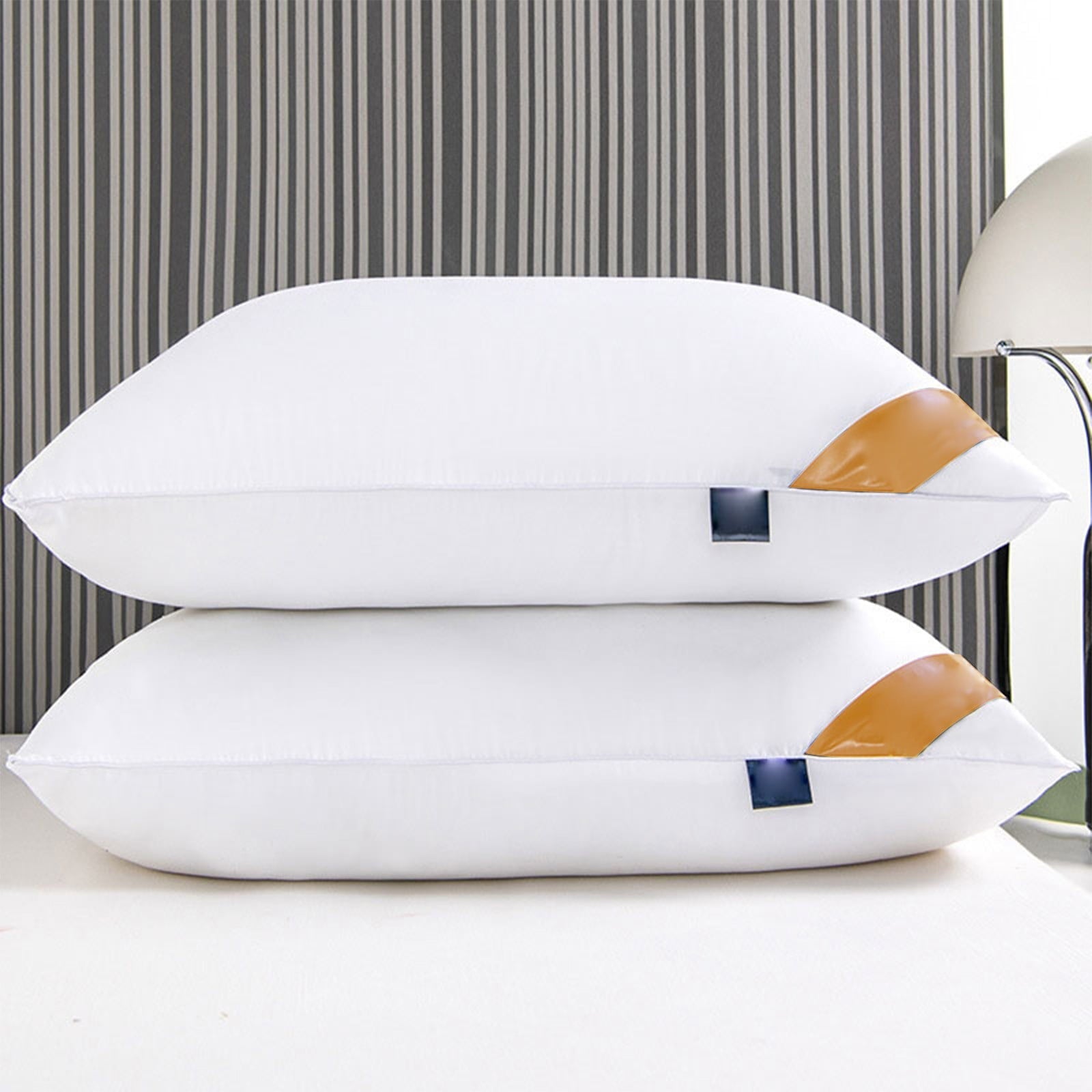 Ergonomic Memory Foam Pillows Set of 2 - White Pillows 2 Pack Hotel Quality Bed Pillows for Sleeping Soft and Supportive Pillows for Side, ... - Orthopedic Shredded Foam Bed Pillow Set Detail