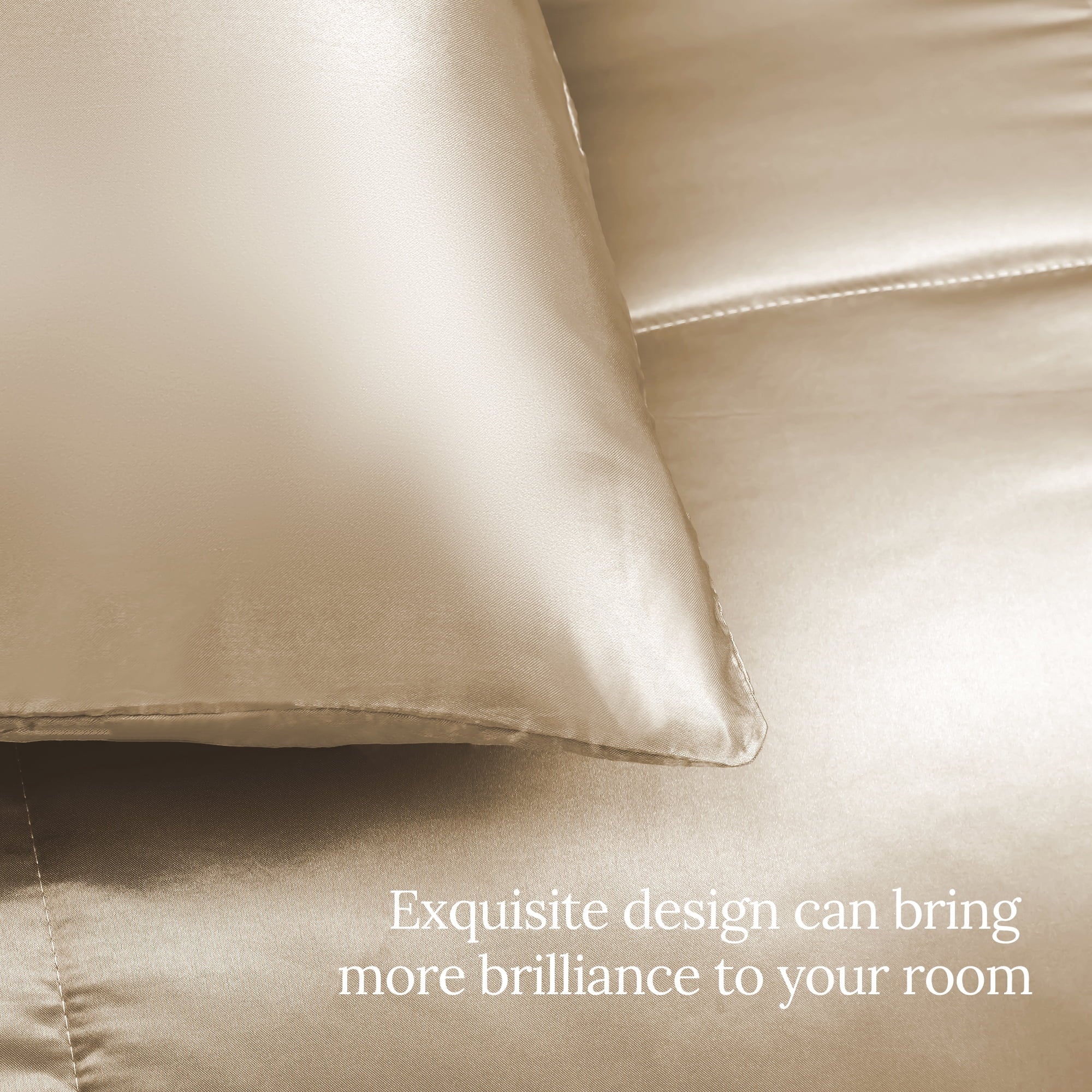 All-Season 3-Piece Reversible Silky Soft King Size Comforter Bedding Set, Luxurious Satin Comforters with 2 Satin Pillowcases, L... - All-Season Down Alternative Comforter Insert Detail