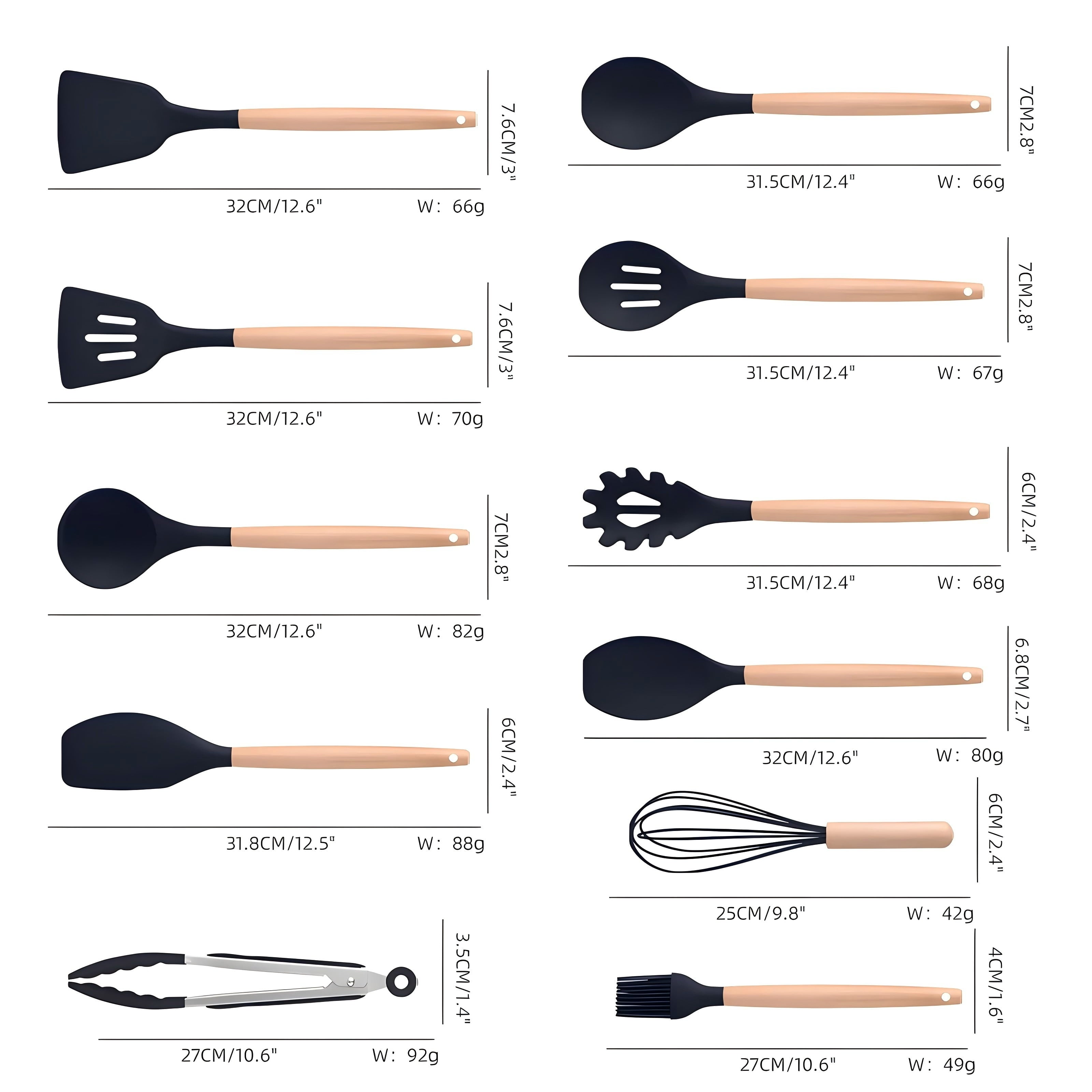 Chef-Quality Kitchen Utensils Set- 19 Pcs Silicone Cooking Utensils Set for Nonstick Cookware-Silicone Spatulas Set, Kitchen Gadge... - Professional Kitchen Tool for Culinary Enthusiasts Detail