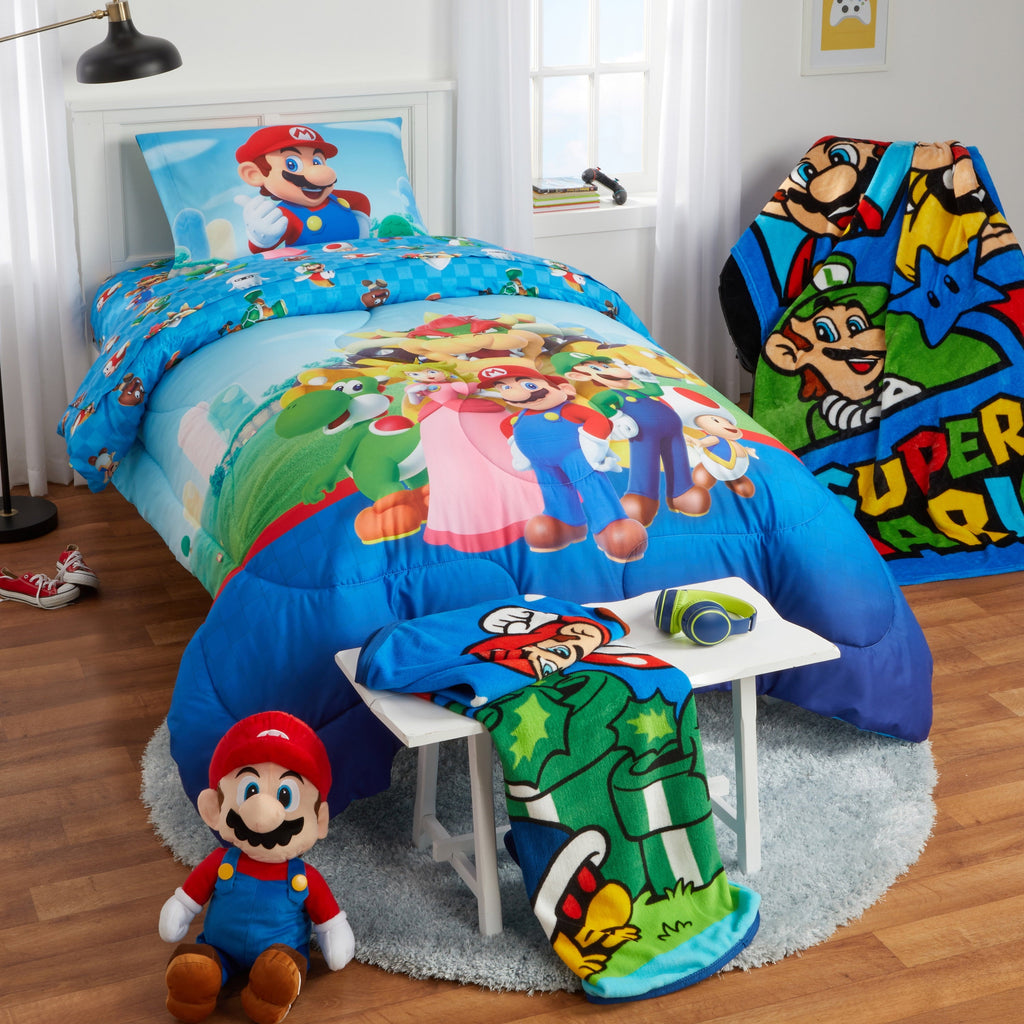 Luxurious Quilted Kids Comforter and Pillowcase, 2-Piece Set, Twin/Full, Reversible - Luxurious Quilted Duvet Cover Set Detail