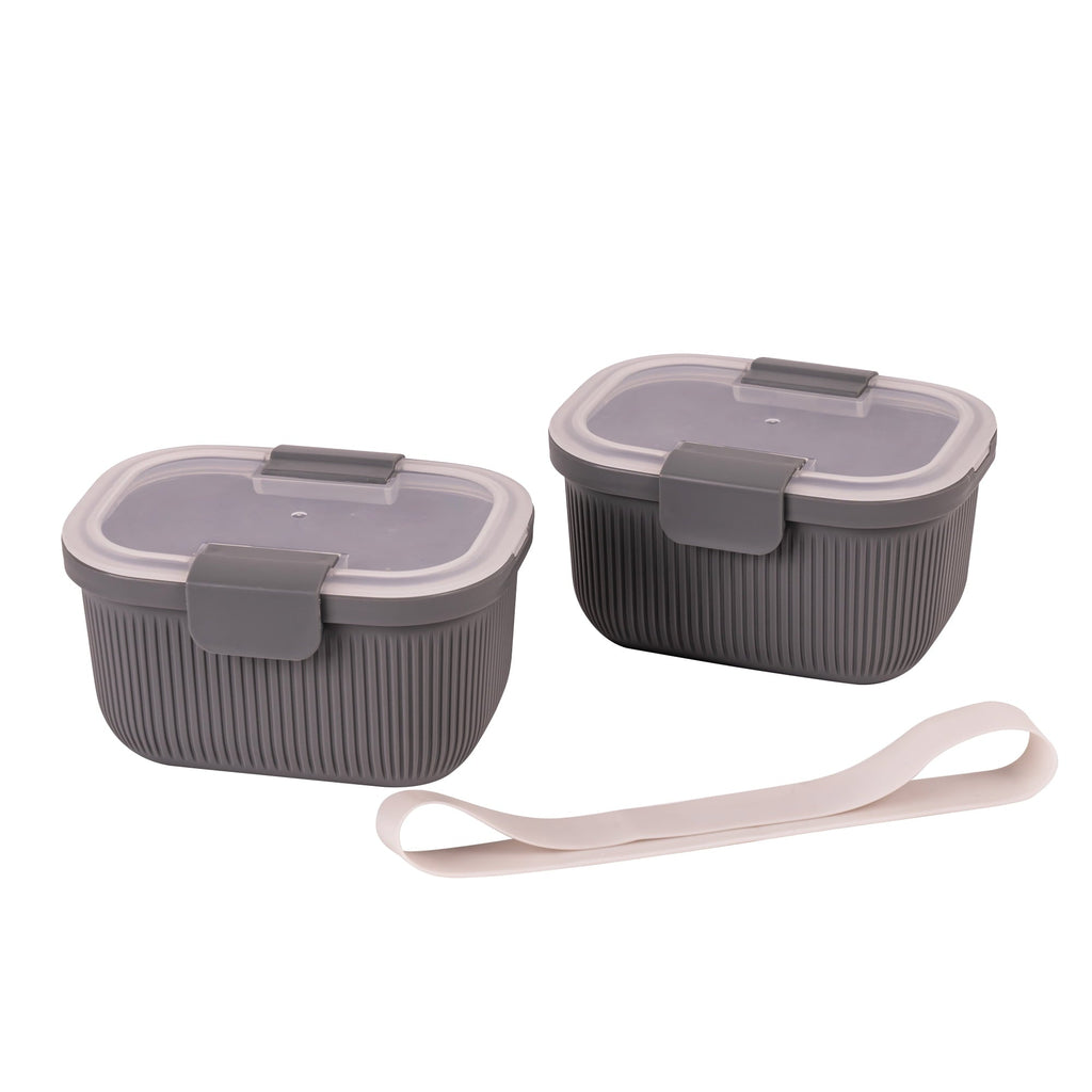 Deliciously Squishy Plastic Food Storage Bento Snack Container, Rectangle, Grey, 19oz Capacity, Made for Portable Food Storage - Deliciously Soft Cupcake Sensory Glob Detail