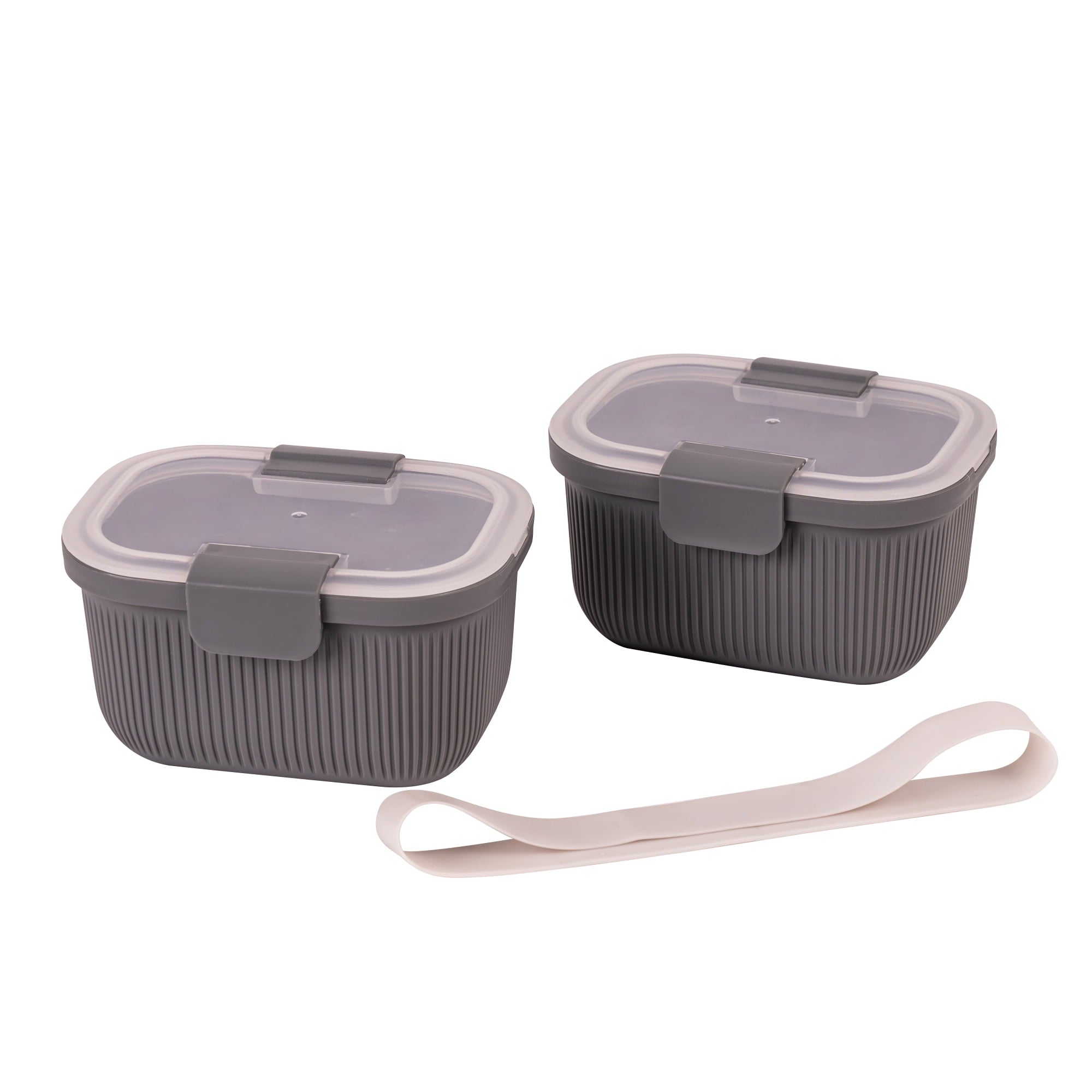 Deliciously Squishy Plastic Food Storage Bento Snack Container, Rectangle, Grey, 19oz Capacity, Made for Portable Food Storage - Deliciously Soft Cupcake Sensory Glob Detail