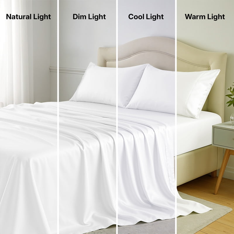 Breathable Luxury Lux Decor 100% Organic Viscose - 4 Piece Ultra-Soft Luxury Cooling Bed Sheets, 16" Deep Pocket, Breathable & Hypoalle... - Luxury Bed Sheet Set with Deep Pockets Detail