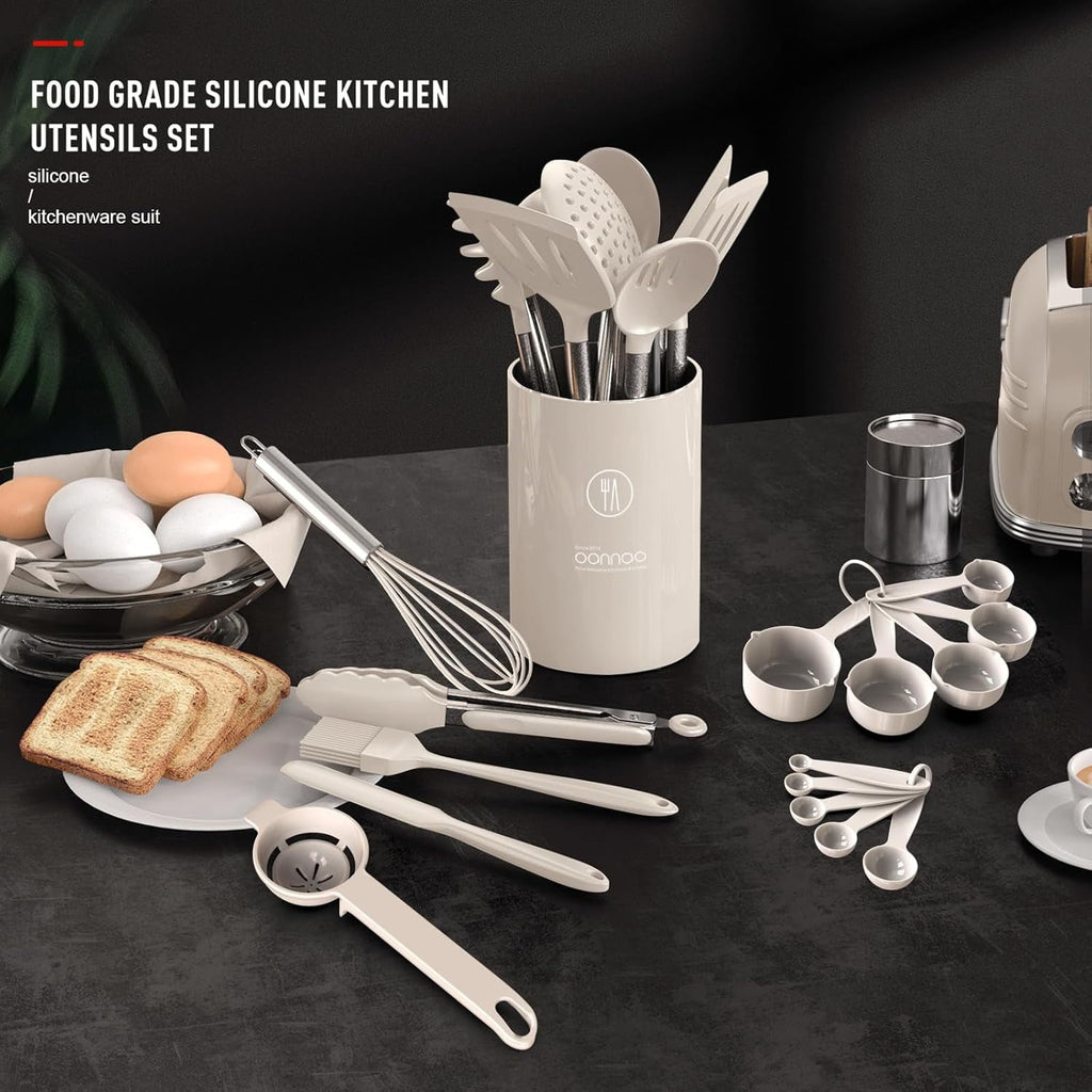 Heavy Duty Large Silicone Cooking Utensils Set - Heat Resistant Kitchen Utensils,Turner Tongs,Spatula,Spoon,Brush,Whisk,Stainles... - Heavy Duty Stainless Steel Kitchen Shears Detail