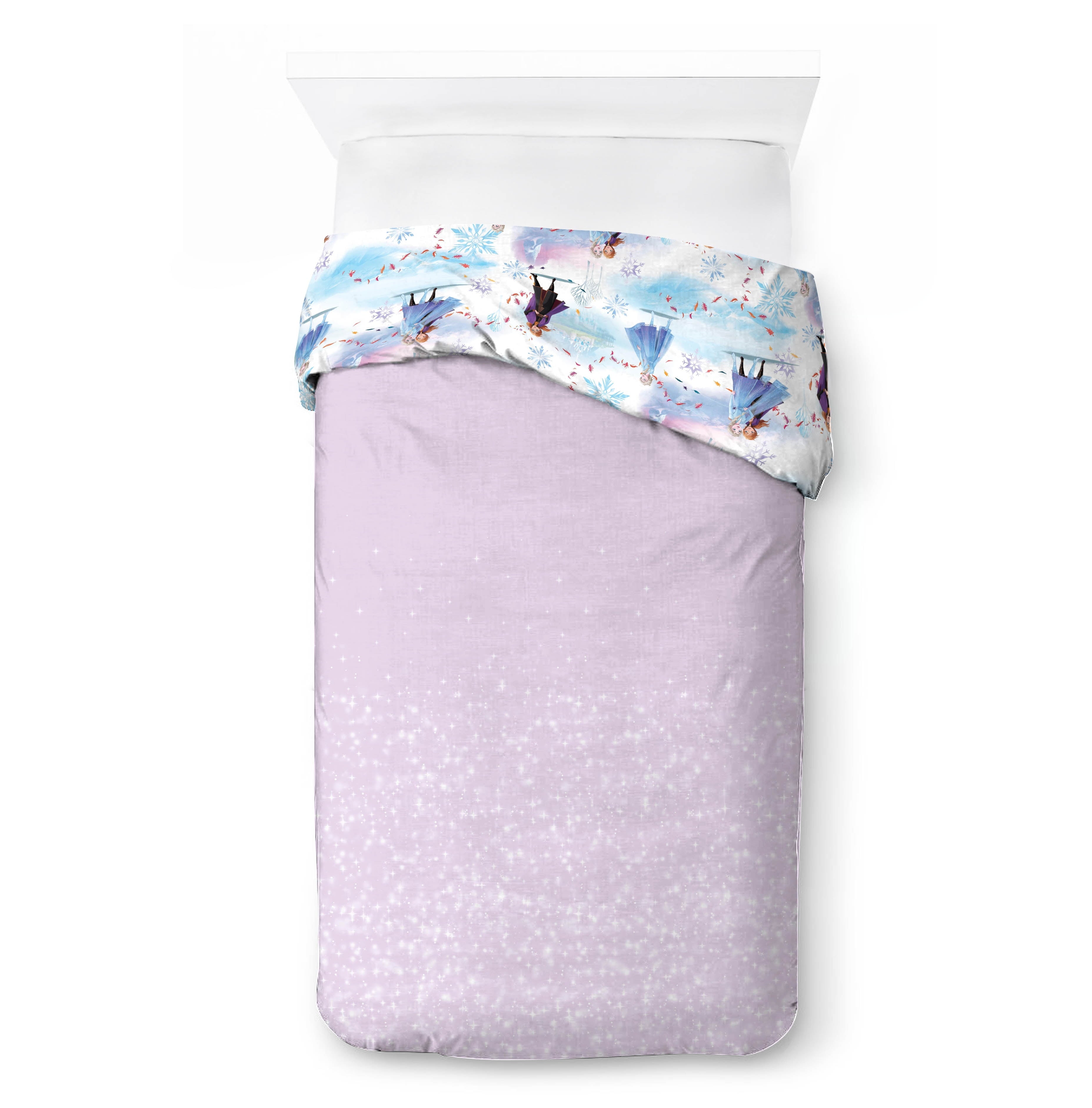 All-Season Frozen Winter Frost Adventures 2-Piece Twin/Full Reversible Comforter Set, Polyester Microfiber, Blue & Purple - Hypoallergenic Ultra-Fluffy Quilt for Winter Detail