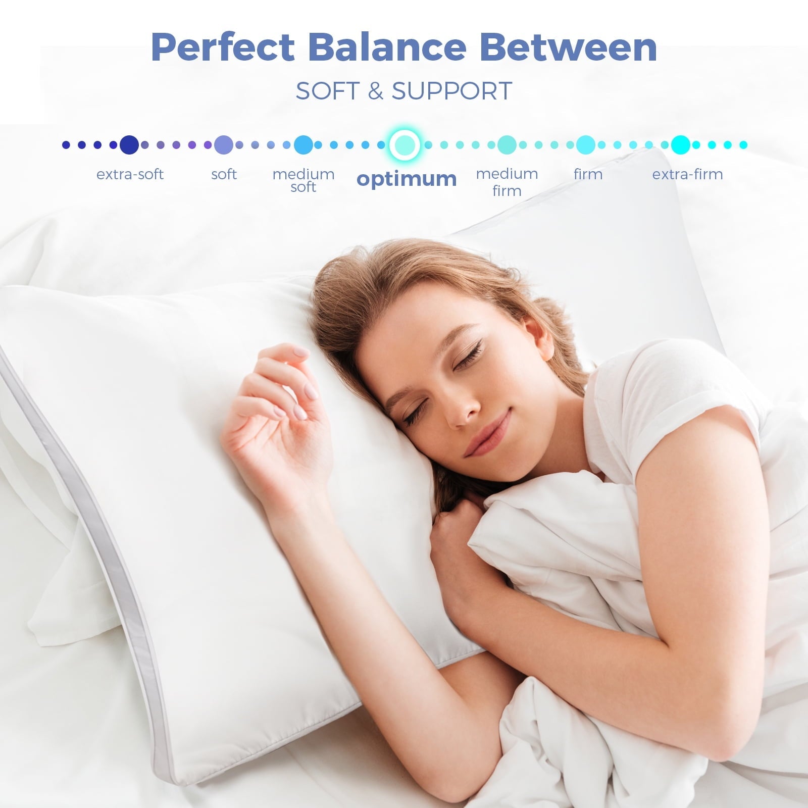 Ergonomic Memory Foam Bed Pillows King Size Set of 2, Luxury Hotel Quality,Fluffy and Supportive Gusseted Bed Pillows for Side, Back, or St... - Ergonomic Memory Foam Pillow for Neck Pain Support Detail
