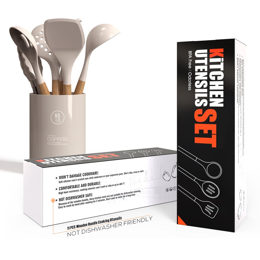 Ergonomic Cooking Silicone Cooking Utensils Set - 446°F Heat Resistant Silicone Kitchen Utensils for Cooking,Kitchen Utensil Spatula Se... - Durable Turner & Ladle Utensil Set for Home Chefs Detail