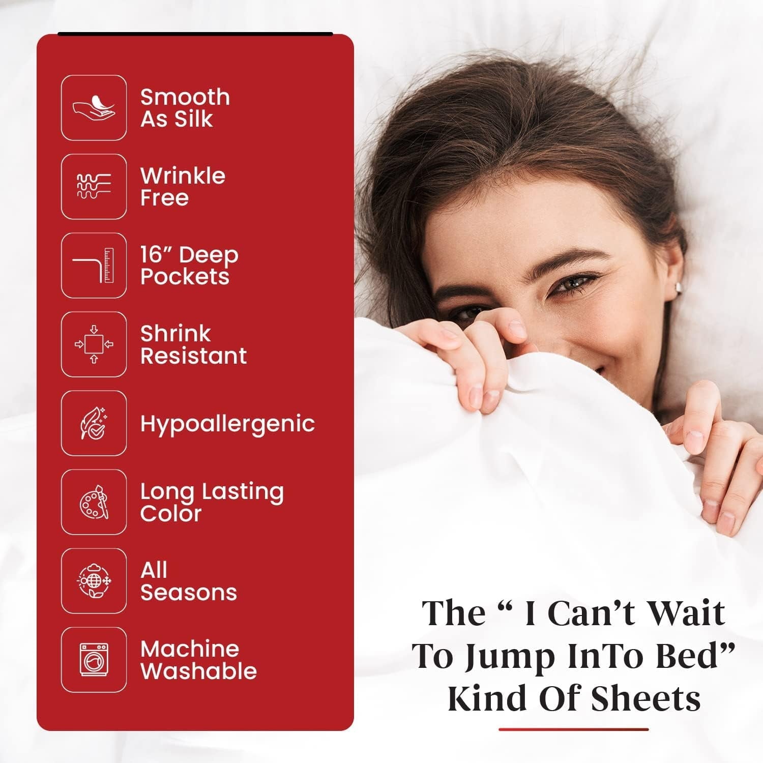Premium Egyptian Cotton Sheet Set of 4, 16-inch Deep Pocket - Microfiber Bed Sheets, White - Premium Ultra-Soft Pillowcase Pair for Sleeping Detail