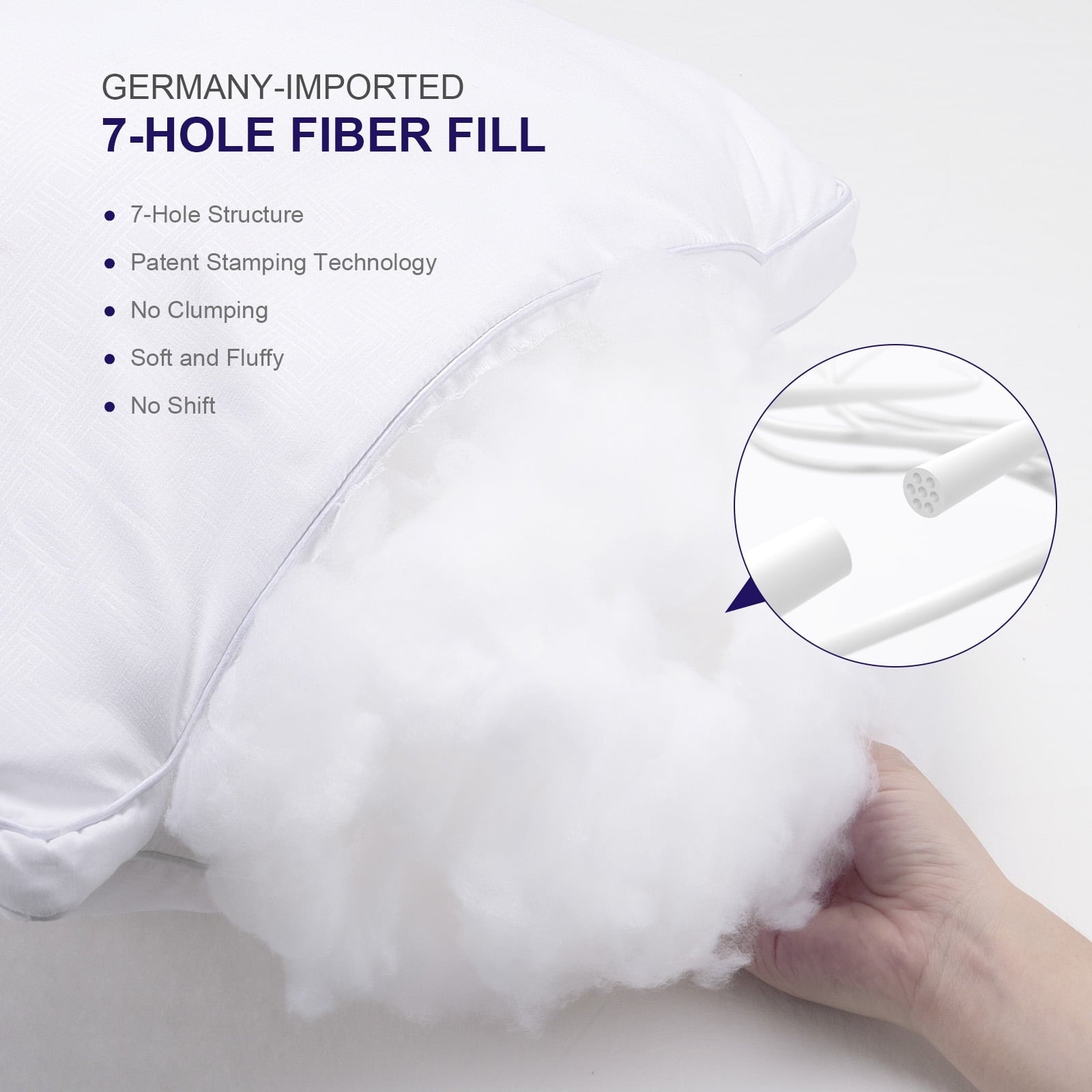 Fluffy Shredded Bed Pillows 2 Pack Down Alternative Pillows for Bed Queen Size Set of 2 Soft Hotel Collection Gusseted Cooling Pillow... - Orthopedic Shredded Foam Bed Pillow Set Detail