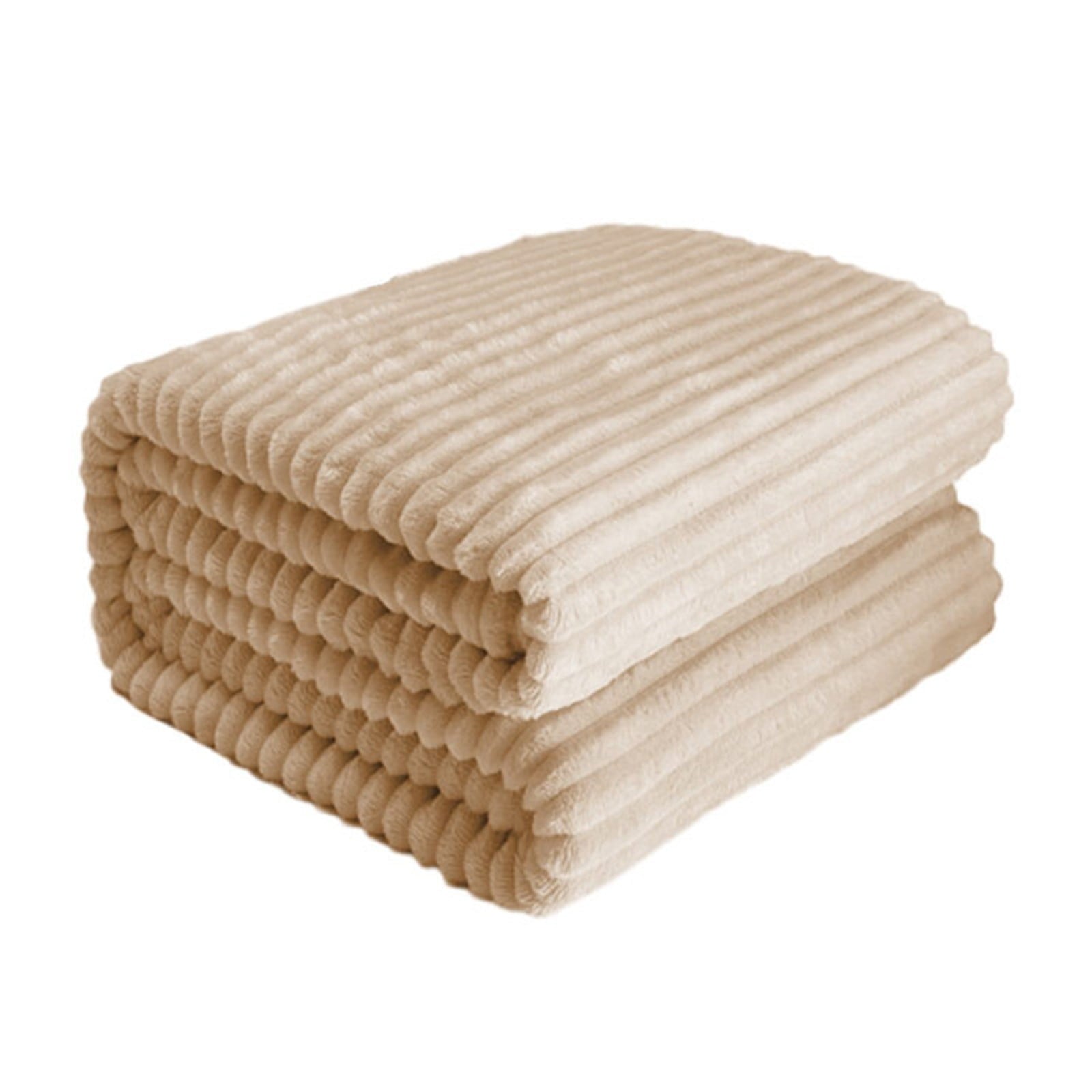 Super Soft Flannel Extra Large Throw Blanket for Couch Home Office Hotel 100% Cotton Super Soft Blanket for Adult 47"x70" Khaki - Luxury Knitted Decorative Throw Blanket with Fringes Detail