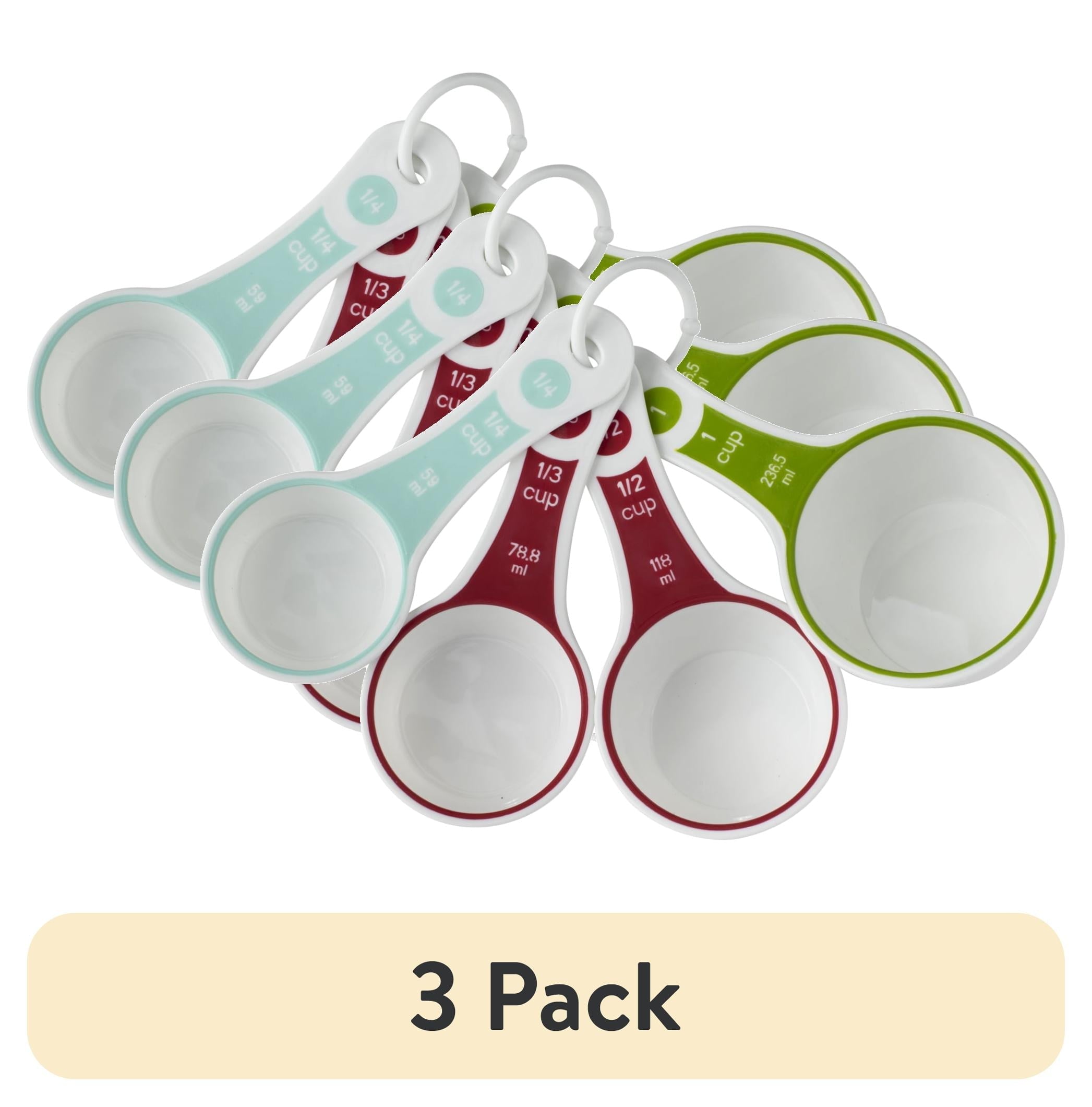 Time-Saving (3 pack) 4-Piece Measuring Cups Set, Multicolor - Kitchen Gadget Tool for Quick Food Prep - Default Title