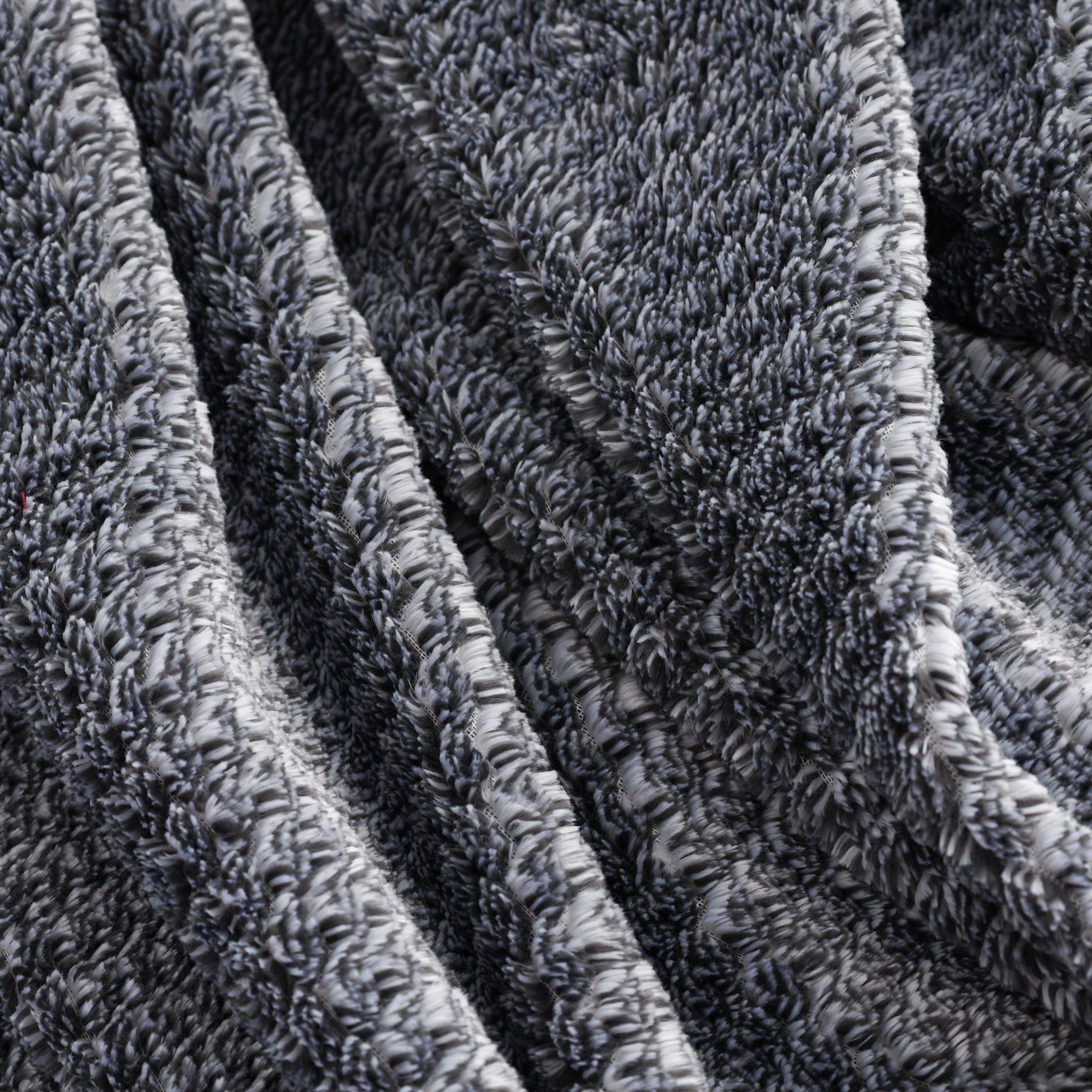 Lightweight Warm Plush Textured Heathered Soft Oversized Throw Blanket, Gray - Lightweight Plush Warm Blanket for All Seasons Detail