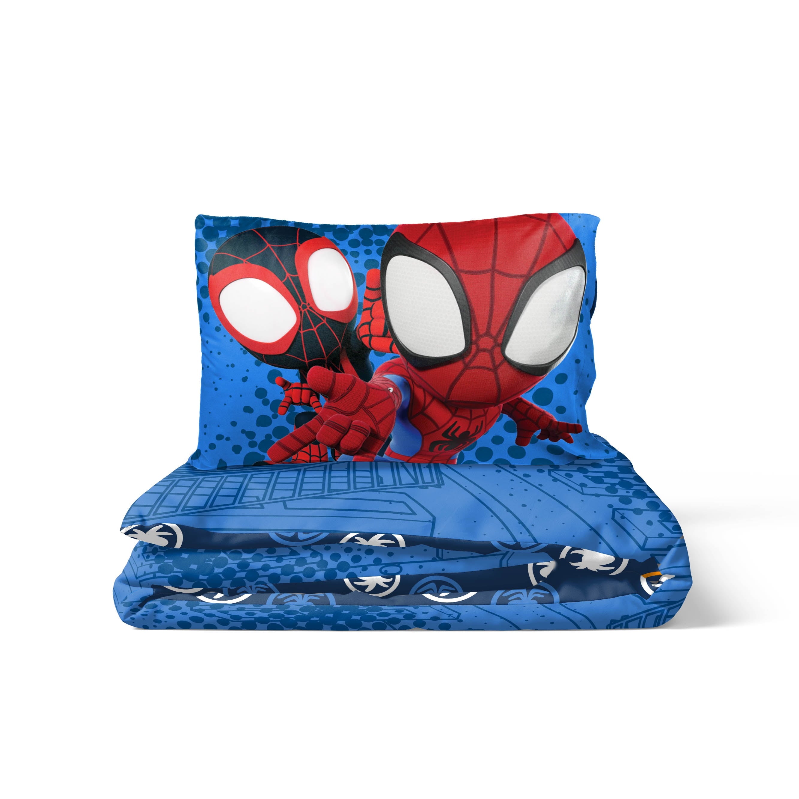 Hypoallergenic Cloud Spidey Amazing Friends Kids 2-Piece Twin/Full Reversible Comforter Set, Microfiber, Red - Hypoallergenic Ultra-Fluffy Quilt for Winter Detail