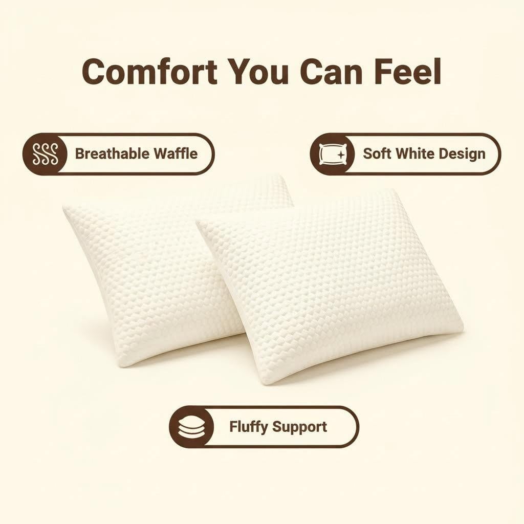 Orthopedic Support Queen Size Latex Pillow (2 Pack) Shredded Natural Latex Cooling Bed Pillows for Side & Back Sleepers, Medium Firm Sup... - Decorative Throw Pillow Cushion for Sofa & Bed Detail