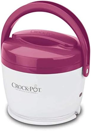 Rapid Heating Crock-Pot Lunch Crock Portable Food Warmer 20oz – Pink S03U - Self-Heating Lunch Box for Office and Car Travel - Pink