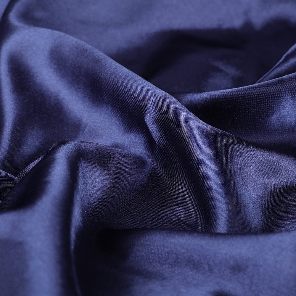Breathable Luxury Fitted Sheet Deep Pocket Bed Sheet Satin Silk Sheets Ultra Soft Machine Washable Twin, Navy Blue - Premium Ultra-Soft Pillowcase Pair for Sleeping Detail