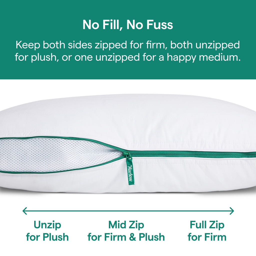 Orthopedic Support Marlow Adjustable Memory Foam Bed Pillow - Neck and Back Support For Side, Back and Stomach Sleepers - Standard/Queen... - Hotel Quality Plush Sleeping Pillows Detail