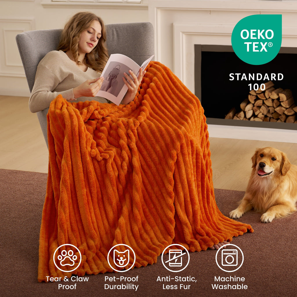 Decorative Knitted Throw Blanket for Couch,Bed,Sofa,Soft Throw Blanket Knitted,Gifts for Women Mom Girls,Throw Home Room Decor Aesthetic... - Lightweight Plush Warm Blanket for All Seasons Detail