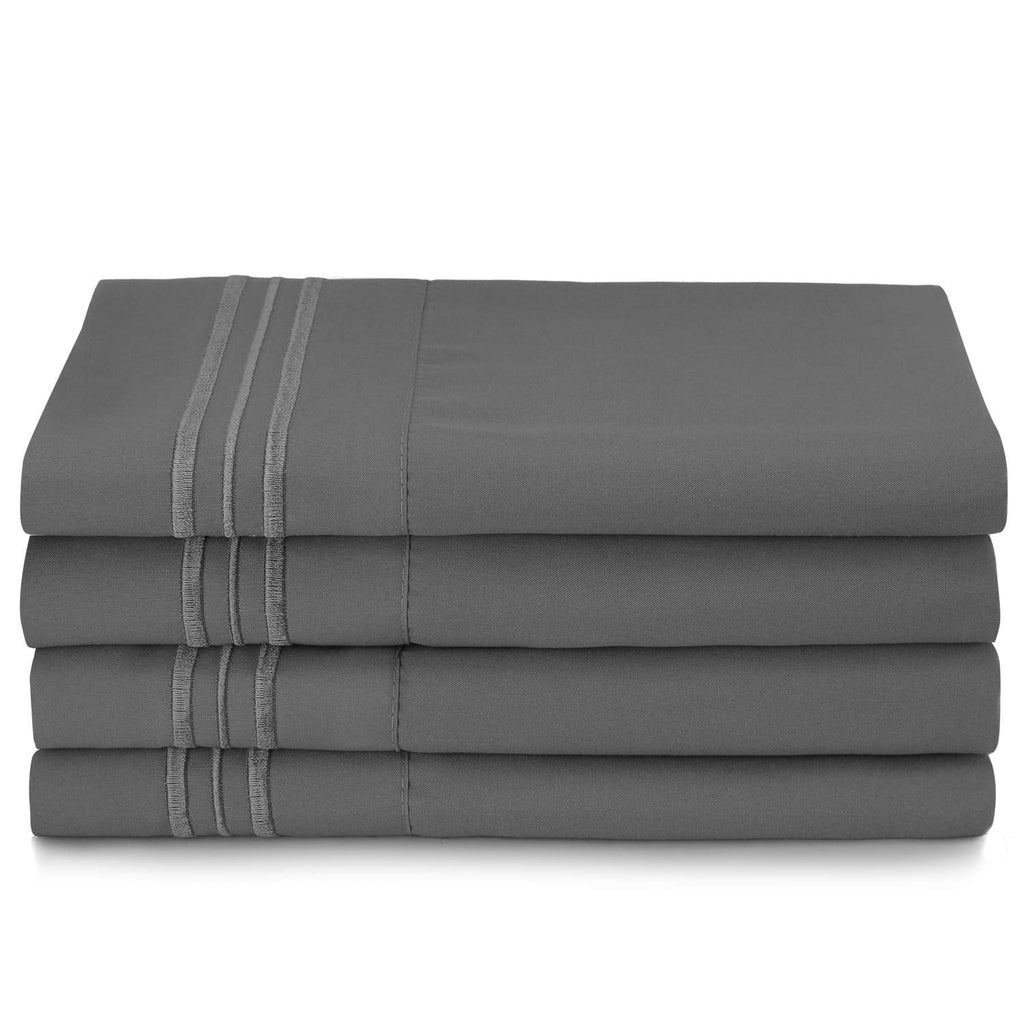 Premium Egyptian Cotton 6 Piece 1800 Collection Bed Sheet Set with Extra Pillowcases, Deep Pockets Fitted Sheet, 100% Soft Microfiber, Hypoal... - Luxury Bed Sheet Set with Deep Pockets Detail
