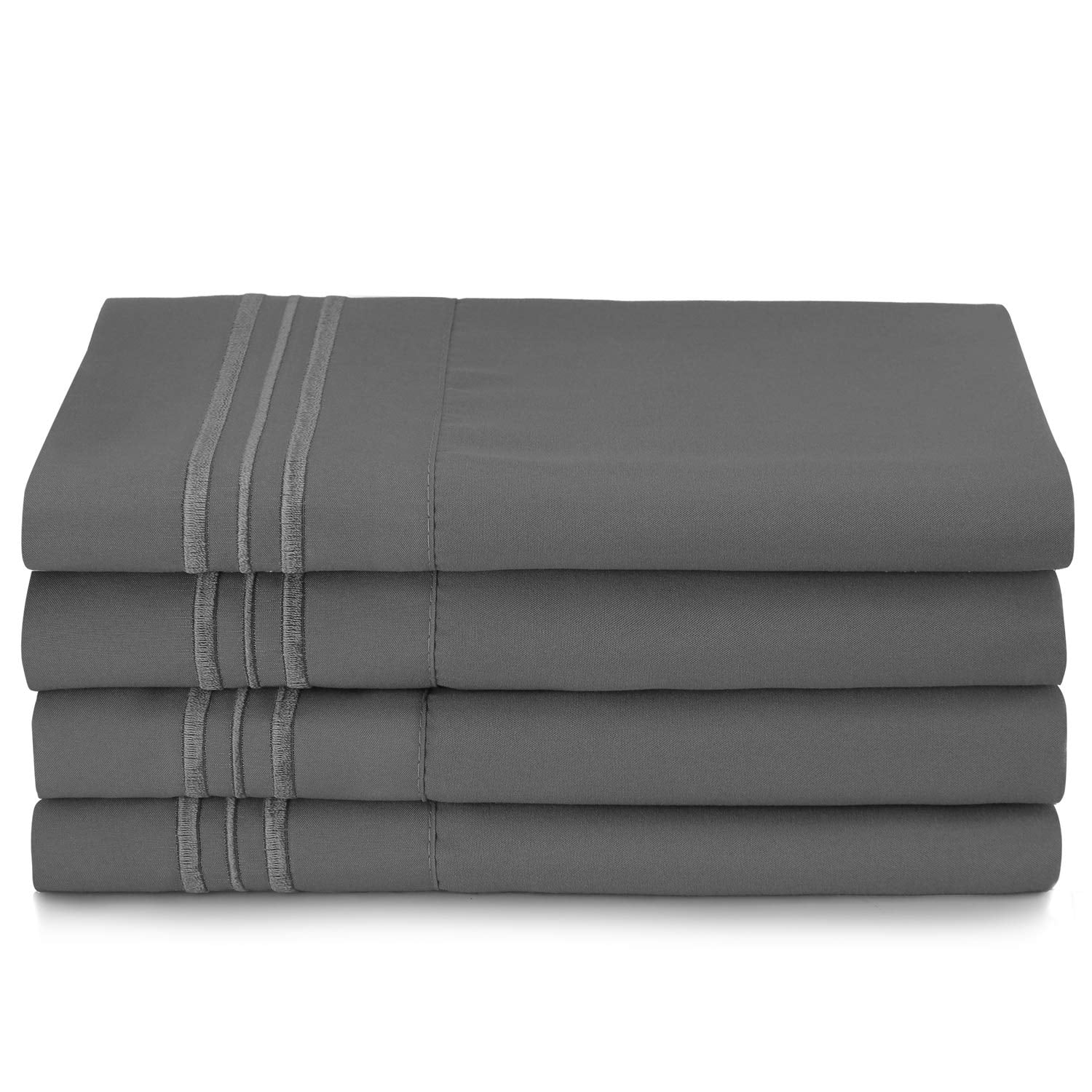 Premium Egyptian Cotton 6 Piece 1800 Collection Bed Sheet Set with Extra Pillowcases, Deep Pockets Fitted Sheet, 100% Soft Microfiber, Hypoal... - Luxury Bed Sheet Set with Deep Pockets Detail