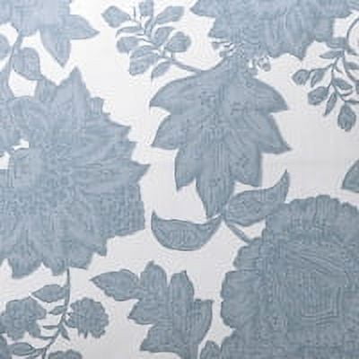 Heavyweight Warmth Veronica 3-Piece Blue Floral Cotton Slub Comforter Set, King - Luxurious Quilted Duvet Cover Set Detail