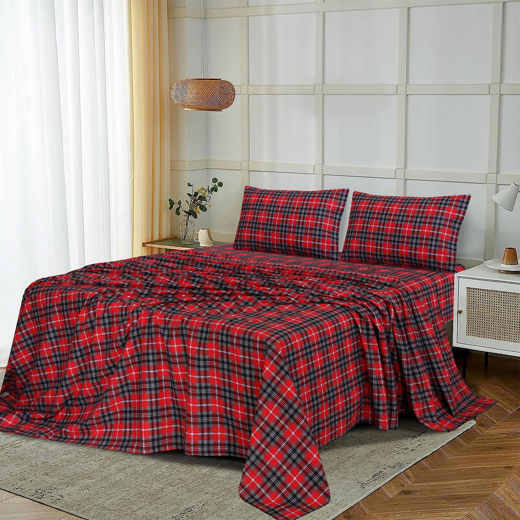 Cooling Sateen Flannel Sheets Queen Size - 100% Cotton Double Brushed Bed Sheets, Deep Pockets 16 Inches Queen Sheet Set, All Season... - Cooling Hotel Quality Bedding Sheets and Pillowcases Detail