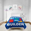 Decorative Knitted Master Builder Kids Blue Silk Touch Throw Blanket 62" x 90" Ultra-Soft and Cozy - Super Soft Reversible Sherpa Flannel Blanket - Default Title
