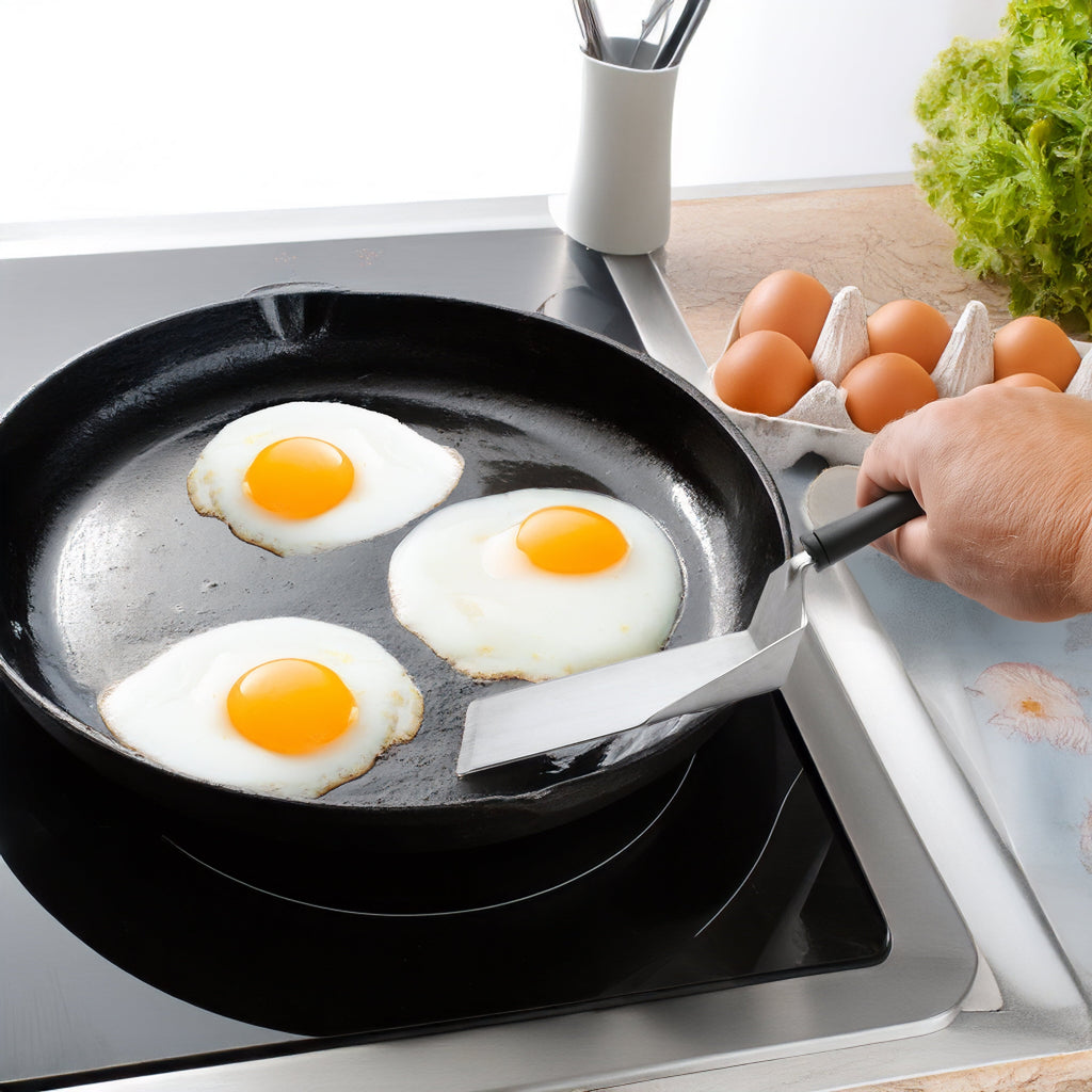 Chef-Quality Dishwasher safe 11.81 in Stainless Steel Kitchen Spatula - Multi-Purpose Hand Tool for Daily Meal Prep Detail