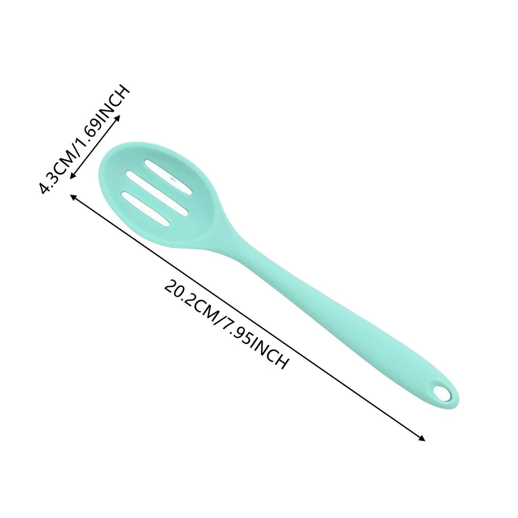 Non-Stick Safe Silicone Slotted Spoon, High Heat Resistant Silicone Cooking Spoon, 2Pcs Nonstick Silicone Mixing Spoon, Durable Kitc... - Ergonomic Kitchen Tongs and Cooking Spoon Utensil Detail