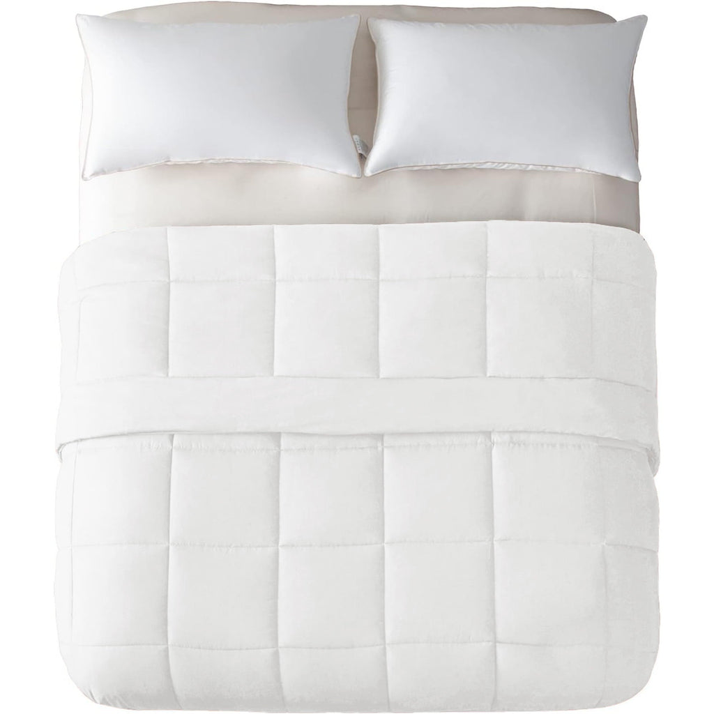 All-Season Queen Comforter Set White, 3-Piece Solid Comforter Duvet Insert with Corner Tabs, Lightweight Bedding Down Alternativ... - Hypoallergenic Ultra-Fluffy Quilt for Winter Detail