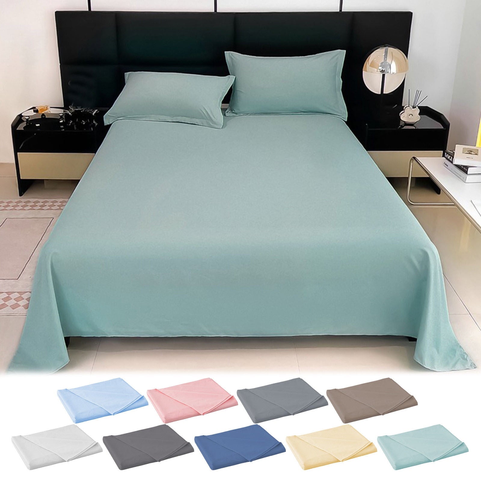 Wrinkle-Resistant Under $5 Clearance! InsCrazy Bed Sheet, 100% Cotton Household Solid Color, Soft and breathable Bed Sheet Piece 66 x 96" - Cooling Hotel Quality Bedding Sheets and Pillowcases Detail