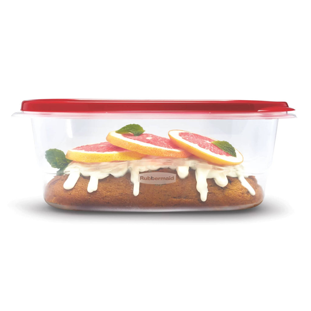 Fun Food Fidget 8 Cups, 2 Packs, Red, Plastic Deep Rectangle Food Storage Containers - Deliciously Soft Cupcake Sensory Glob Detail