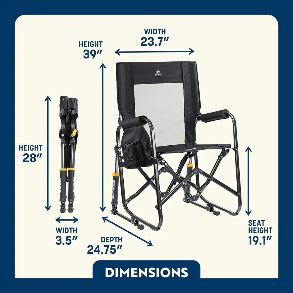 Luxury Camp Stowaway Rocker - Choice 794 - Heavy-Duty Kickback Rocker with Beverage Holder Detail
