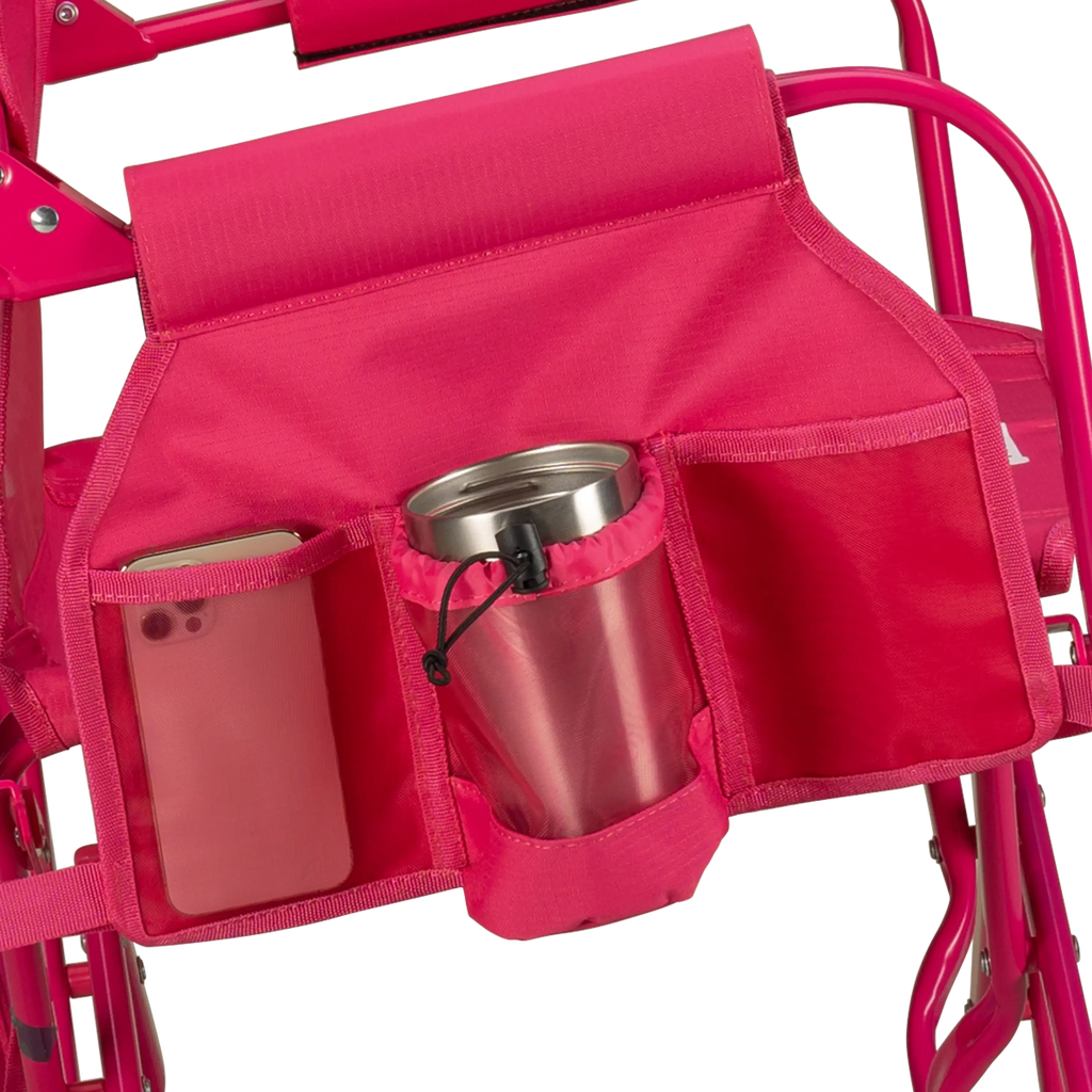 Luxury Camp Stowaway Rocker - Choice 794 - Heavy-Duty Kickback Rocker with Beverage Holder Detail
