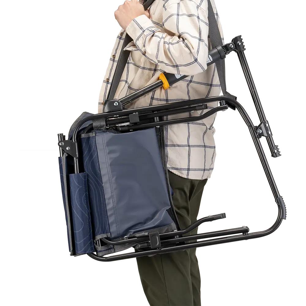Luxury Camp Stowaway Rocker - Choice 794 - Heavy-Duty Kickback Rocker with Beverage Holder Detail