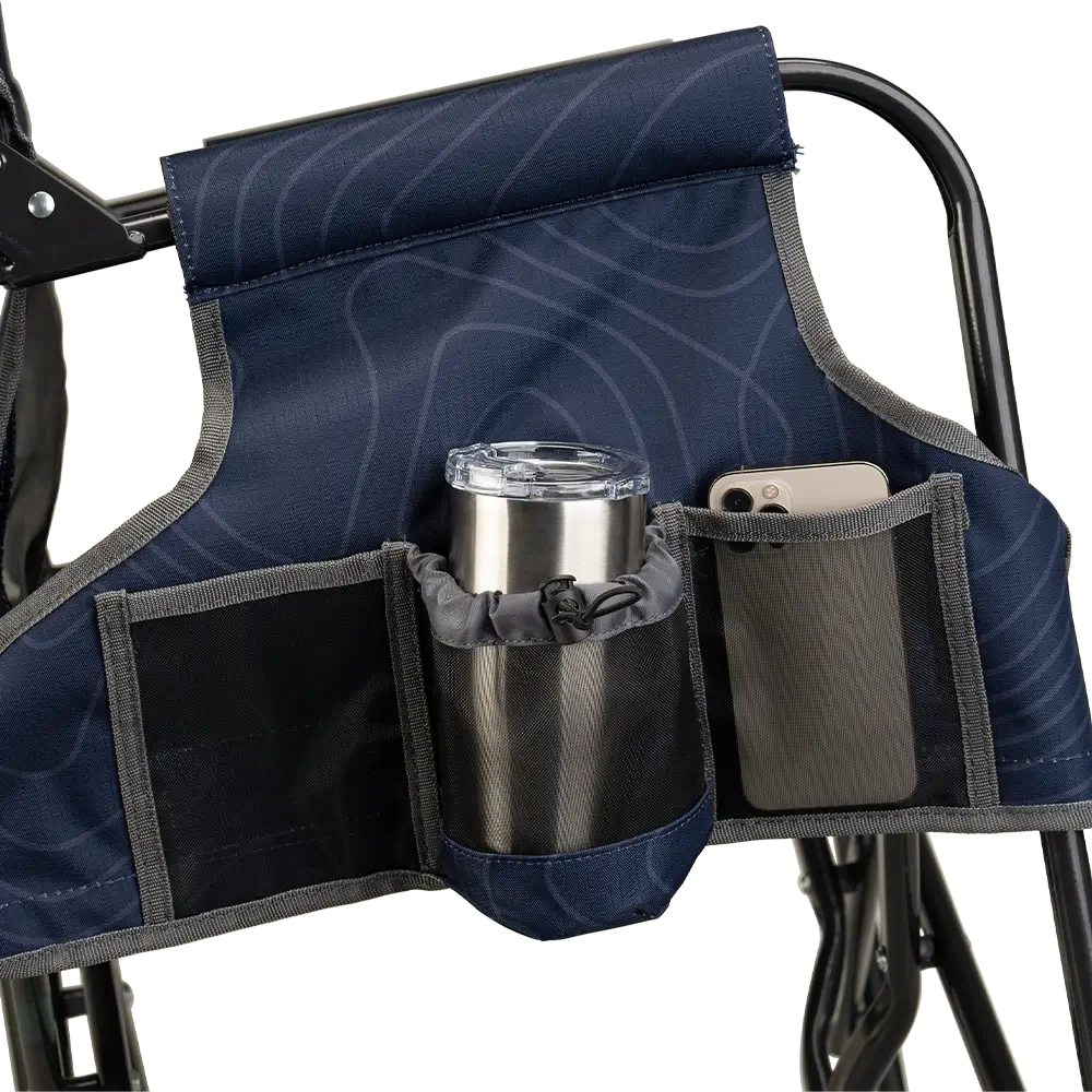 Luxury Camp Stowaway Rocker - Choice 794 - Heavy-Duty Kickback Rocker with Beverage Holder Detail