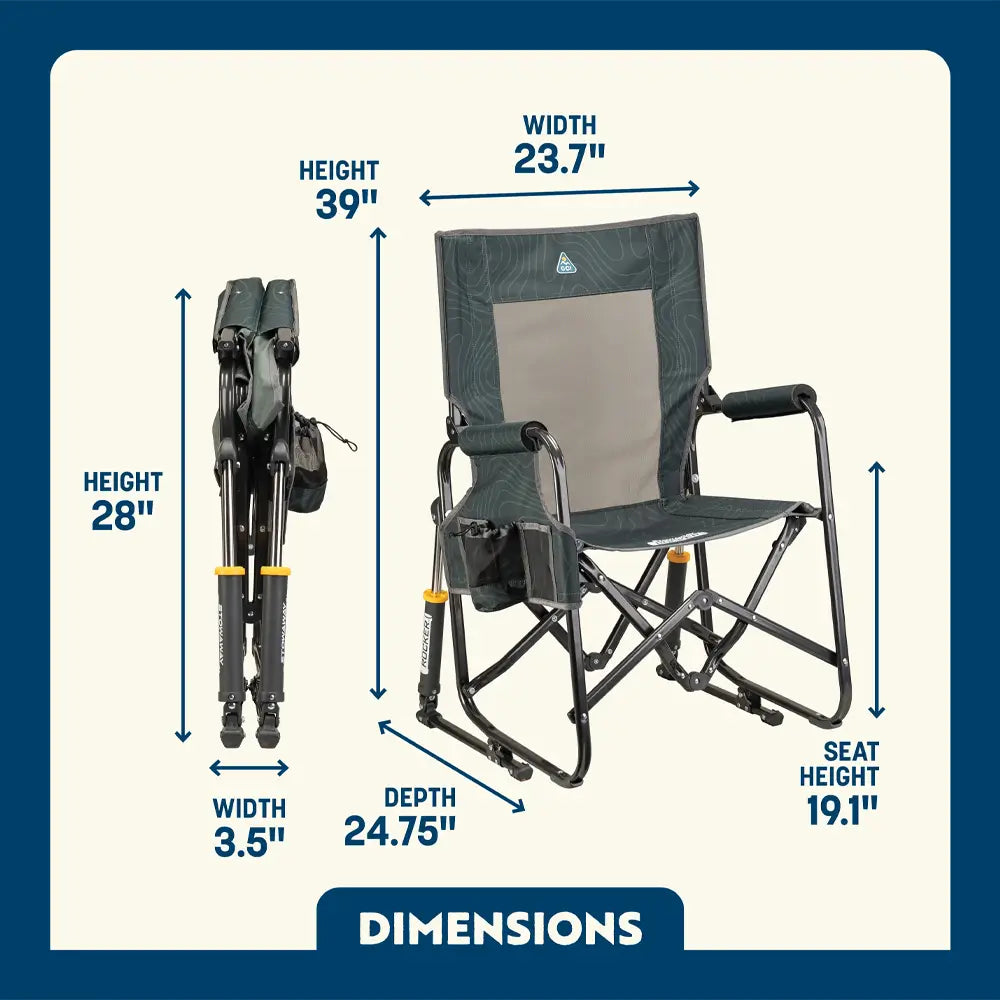 Luxury Camp Stowaway Rocker - Choice 794 - Heavy-Duty Kickback Rocker with Beverage Holder Detail