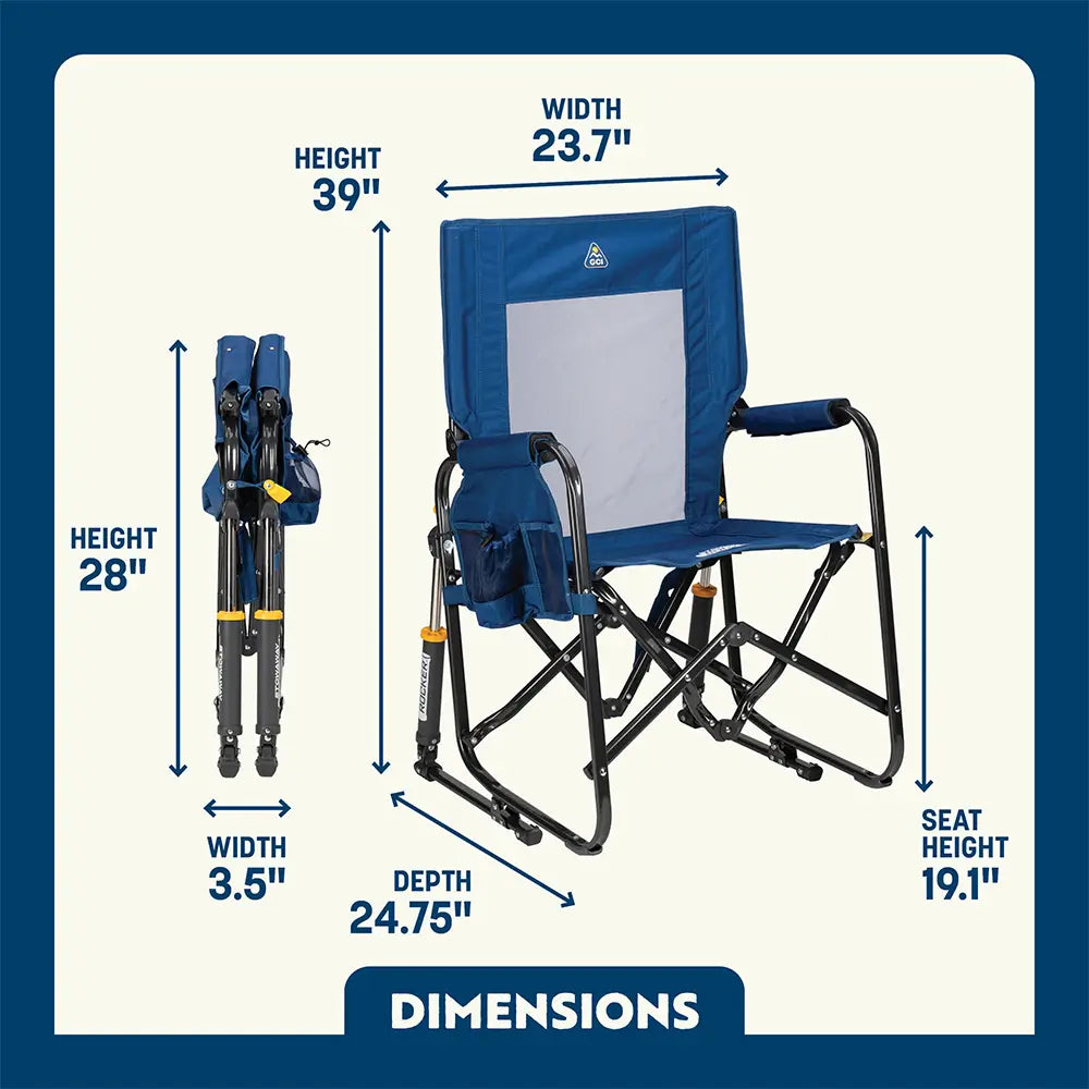 Luxury Camp Stowaway Rocker - Choice 794 - Heavy-Duty Kickback Rocker with Beverage Holder Detail