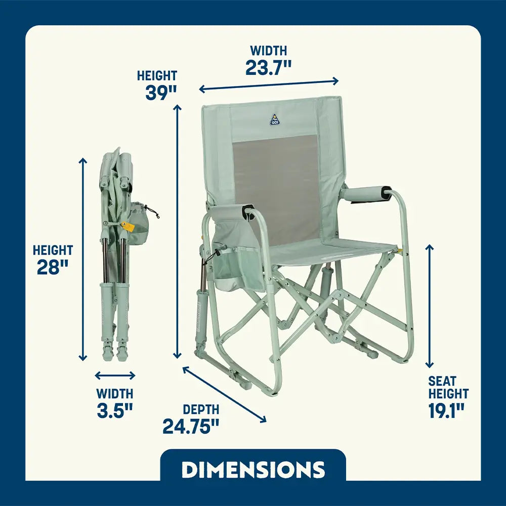 Luxury Camp Stowaway Rocker - Choice 794 - Heavy-Duty Kickback Rocker with Beverage Holder Detail