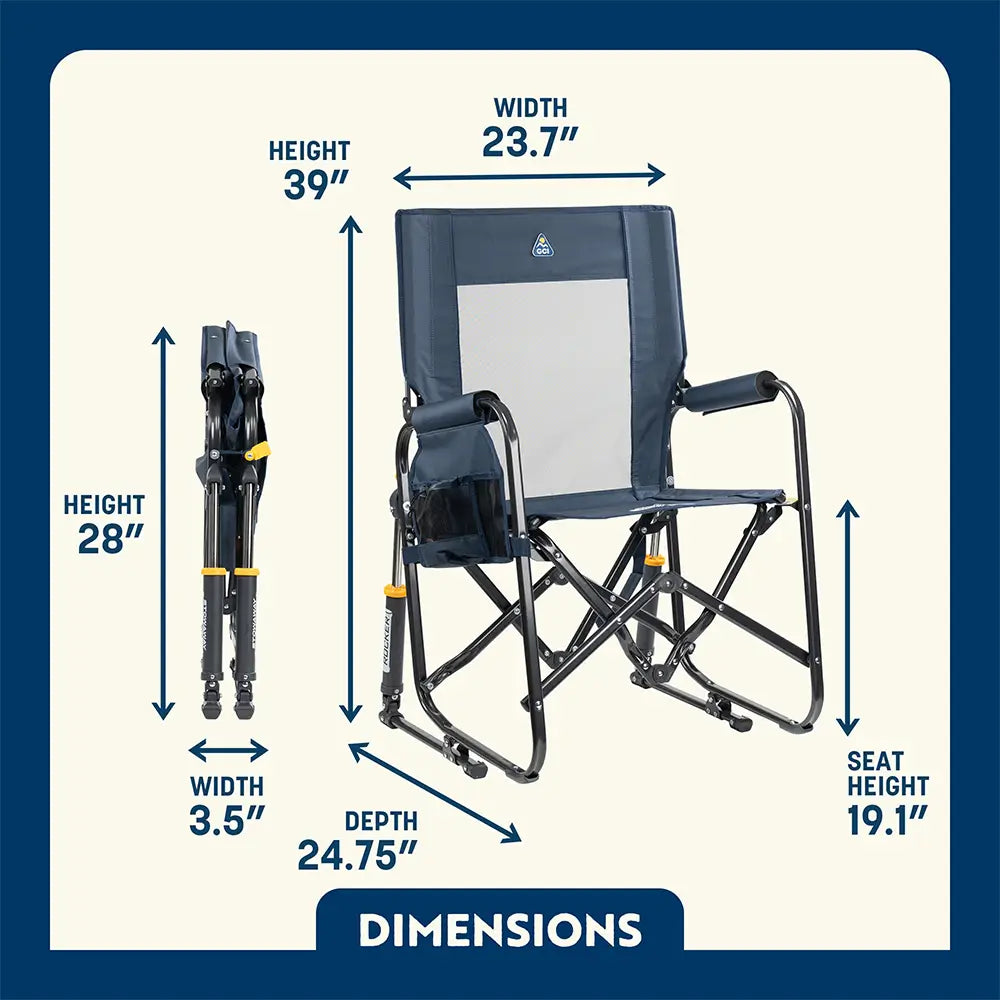 Luxury Camp Stowaway Rocker - Choice 794 - Heavy-Duty Kickback Rocker with Beverage Holder Detail