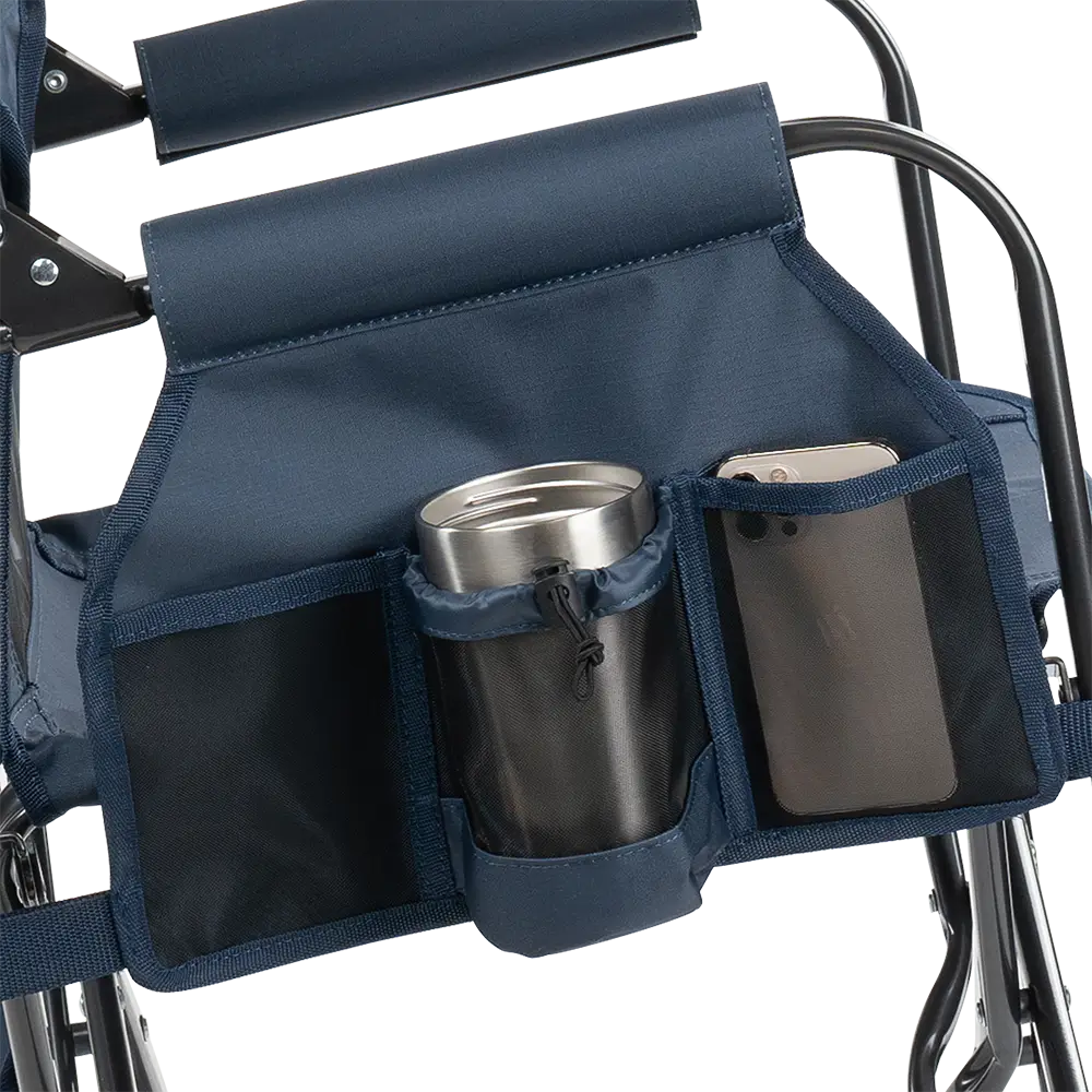 Luxury Camp Stowaway Rocker - Choice 794 - Heavy-Duty Kickback Rocker with Beverage Holder Detail