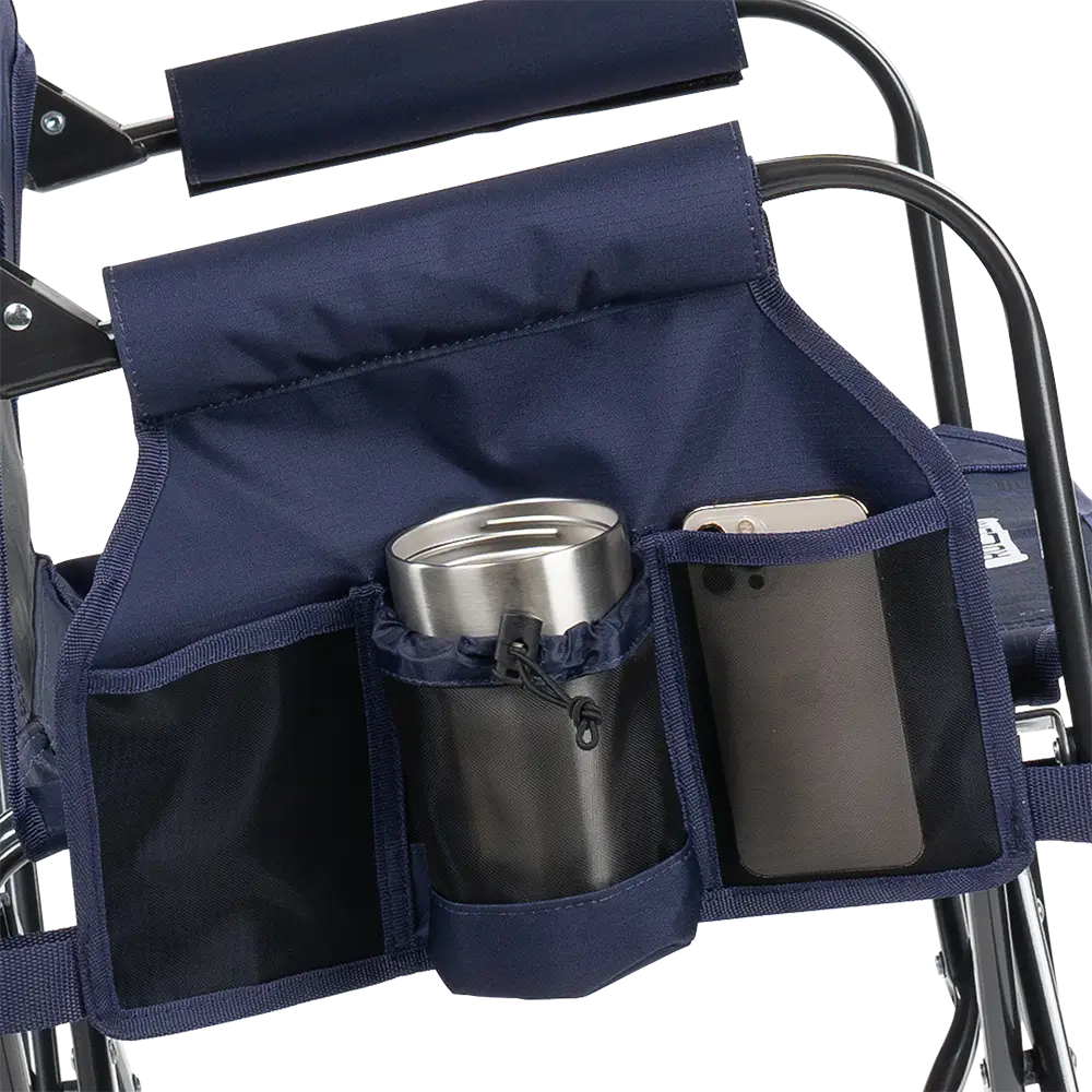 Luxury Camp Stowaway Rocker - Choice 794 - Heavy-Duty Kickback Rocker with Beverage Holder Detail