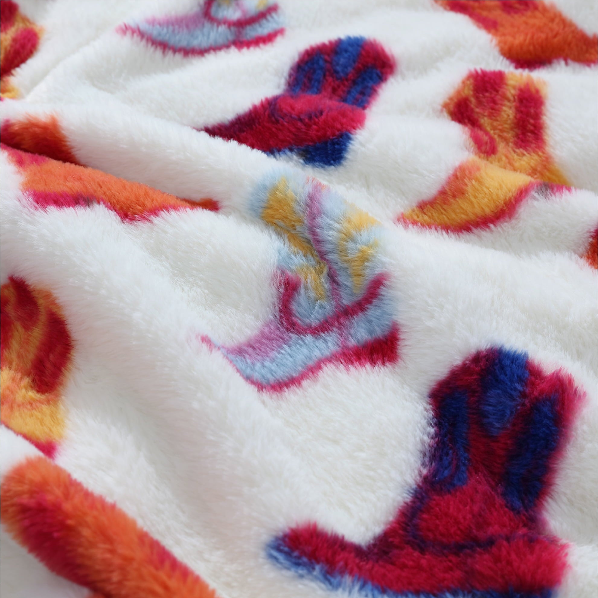 Super Soft Flannel 50" x 60" Cowboy Western Faux Fur Throw for Teens and Young Adults - Super Soft Reversible Sherpa Flannel Blanket Detail