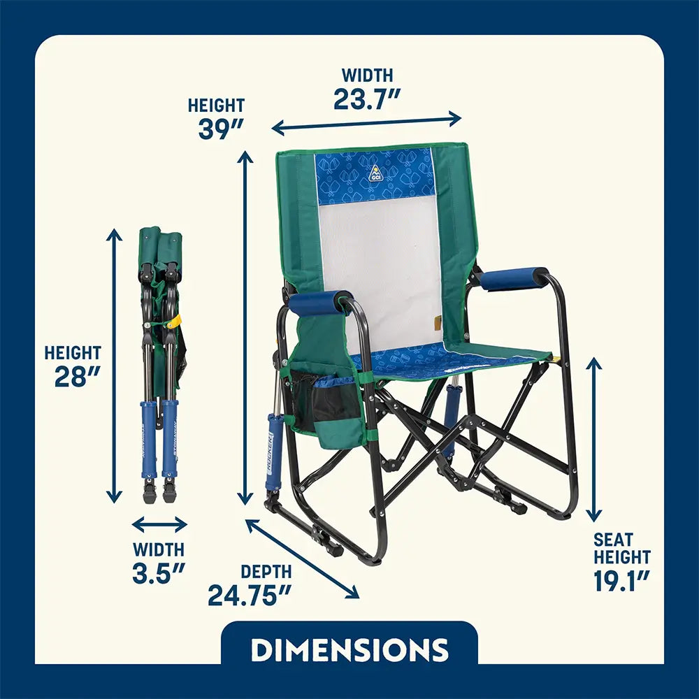 Luxury Camp Stowaway Rocker - Choice 794 - Heavy-Duty Kickback Rocker with Beverage Holder Detail